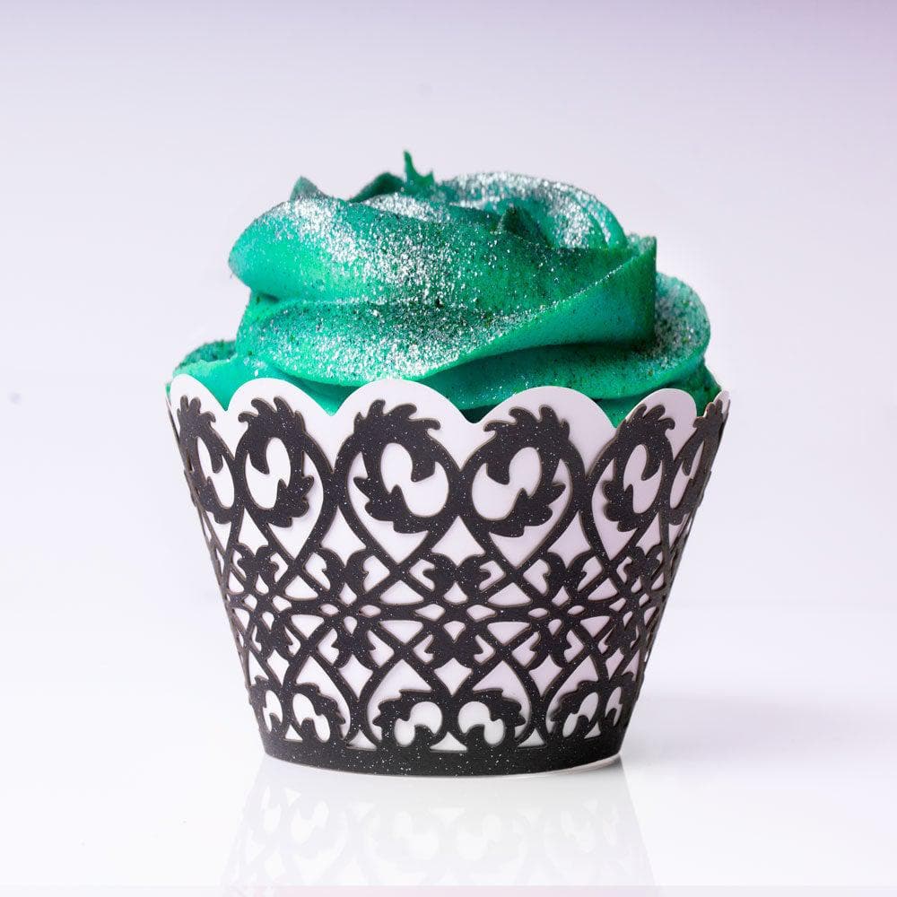 Elegant Black Lace Cupcake Wrappers & Liners - 50 Pack Premium Baking Supplies for Weddings, Birthdays & Party Decorations