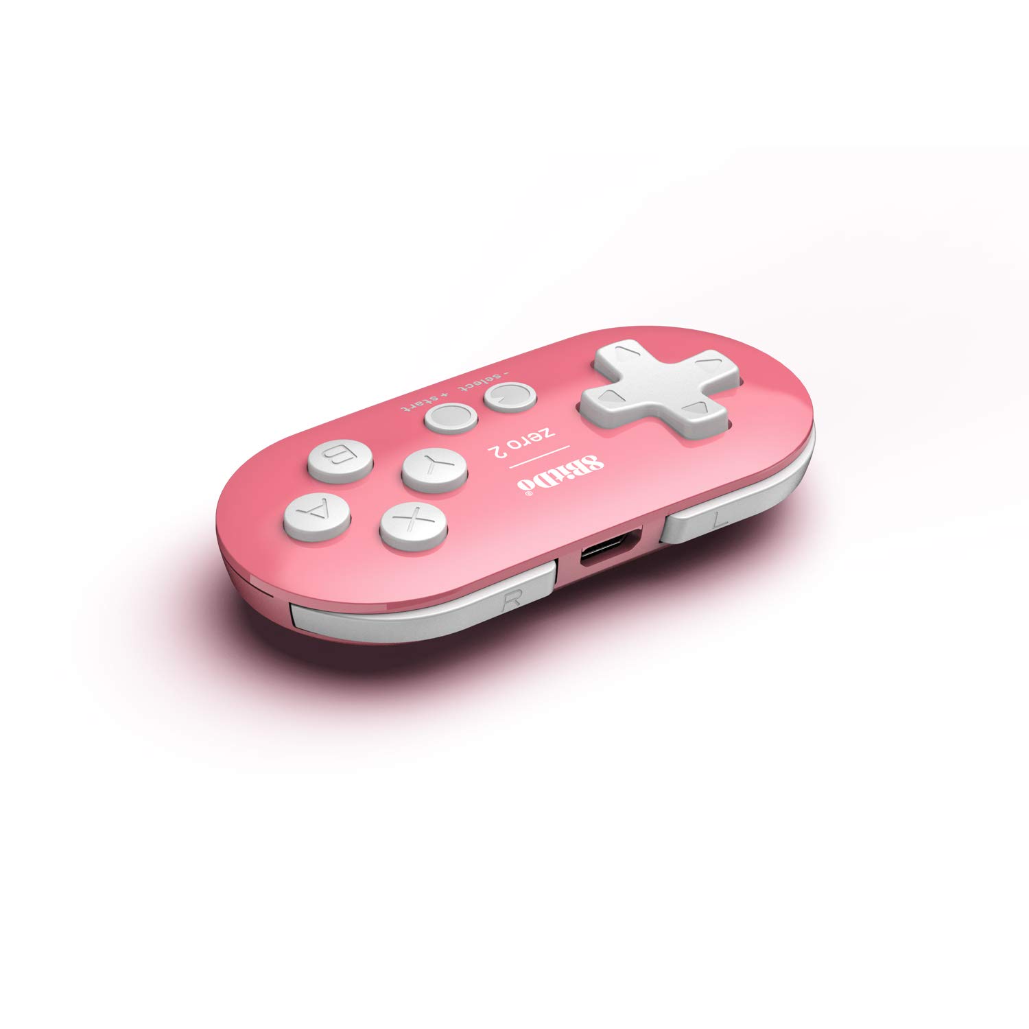 8Bitdo Zero 2 Bluetooth Gamepad - Ultra Compact Keychain Controller for Nintendo Switch, Windows PC, Android, macOS & Raspberry Pi (Pink) | Portable Gaming for Travel, Commute & Retro Arcade Play