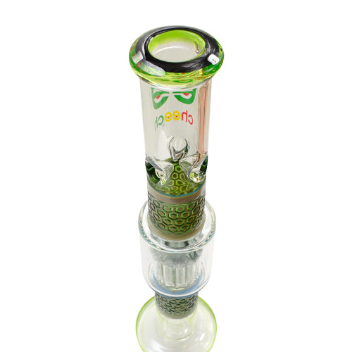 Cheech Glass Double Percolator Bong - Premium Water Pipe for Smooth Hits | Perfect for Home Use, Parties & Relaxation