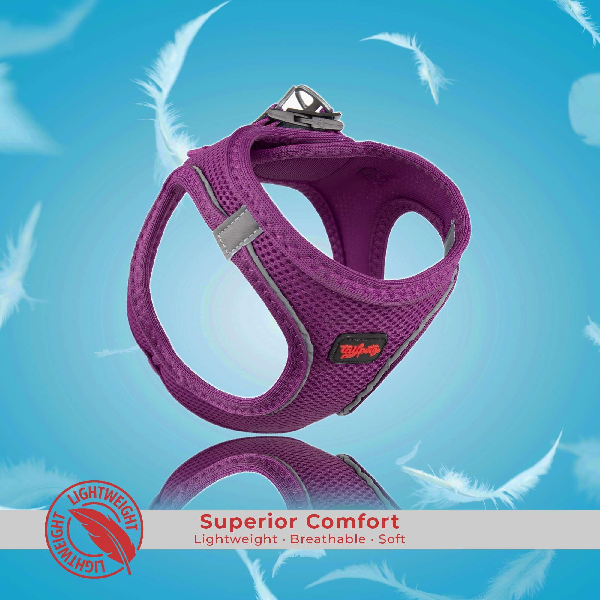 Tailpetz Adjustable No-Pull Dog Harness for Small Dogs - Purple Reflective Step-in Puppy Harness for Training, Walking & Outdoor Adventures (Size S) - Perfect for Small Breed Dogs & Puppies
