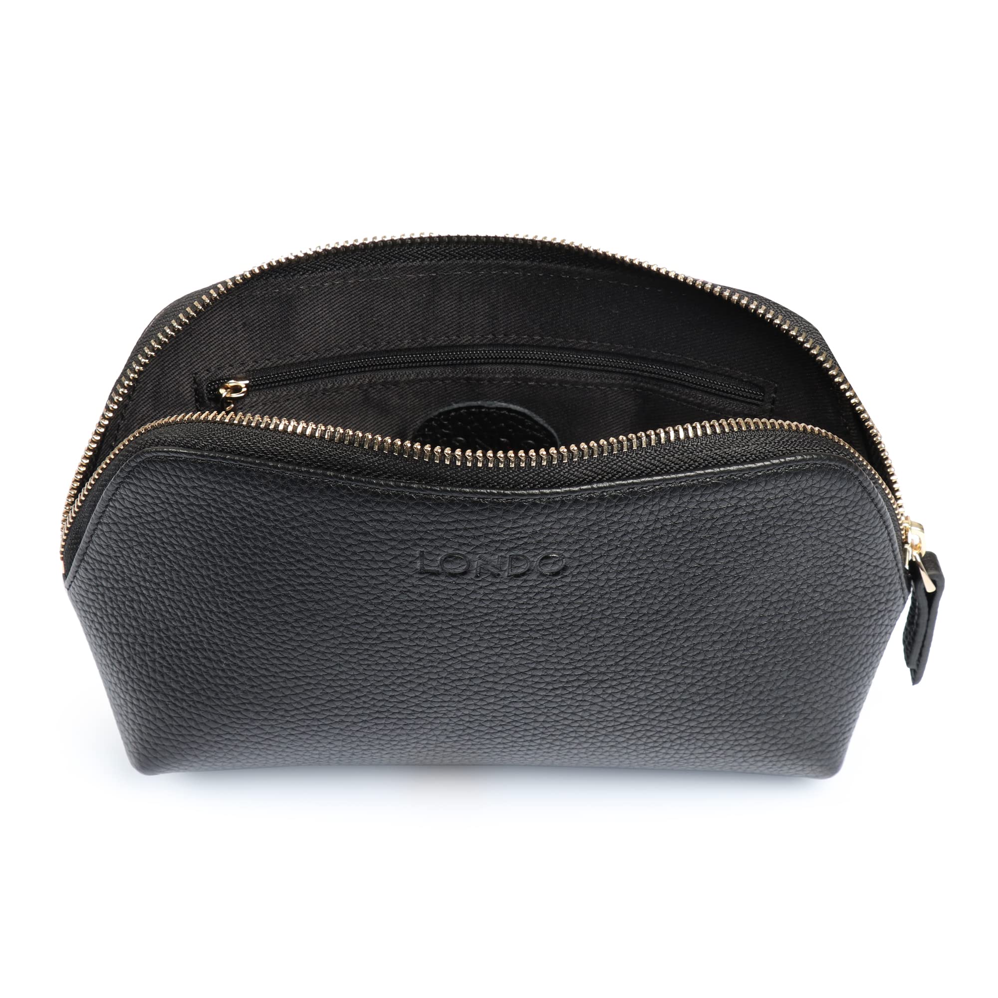 Genuine Leather Makeup Bag for Women - Waterproof Cosmetic Pouch & Travel Toiletry Organizer, Luxury Clutch for Makeup Brushes, Jewelry & Essentials | Perfect for Travel, Gym, Daily Use & Gift