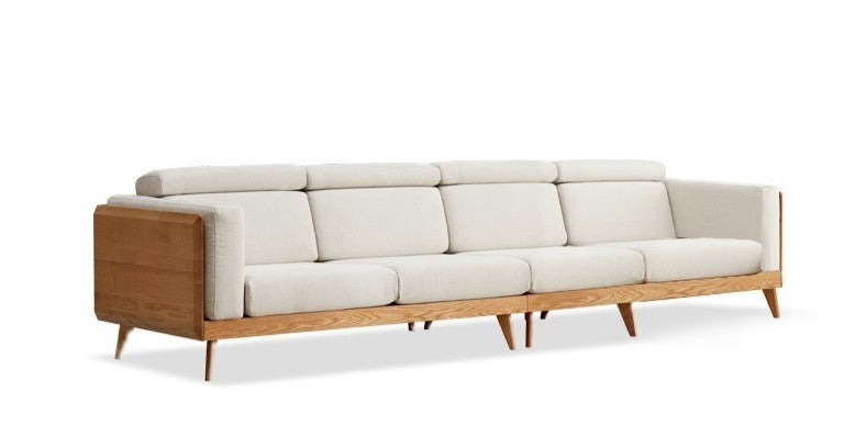 Oak & Ash Solid Wood Modern Fabric Sofa - Contemporary Living Room Furniture for Comfortable Lounging & Stylish Home Decor