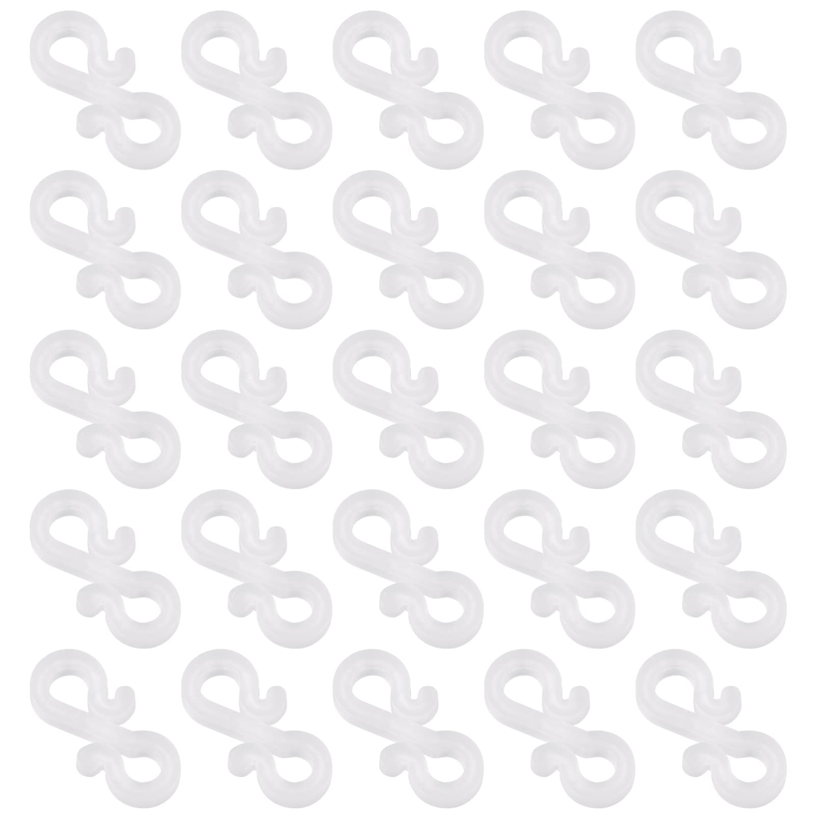 Lurrose 120Pcs Heavy Duty Outdoor Light Hooks - Plastic S Hooks for Christmas String Lights, Mini Gutter Clips for Outdoor Decorations | Perfect for Hanging Holiday Lights on Roofs, Gutters, and Fences