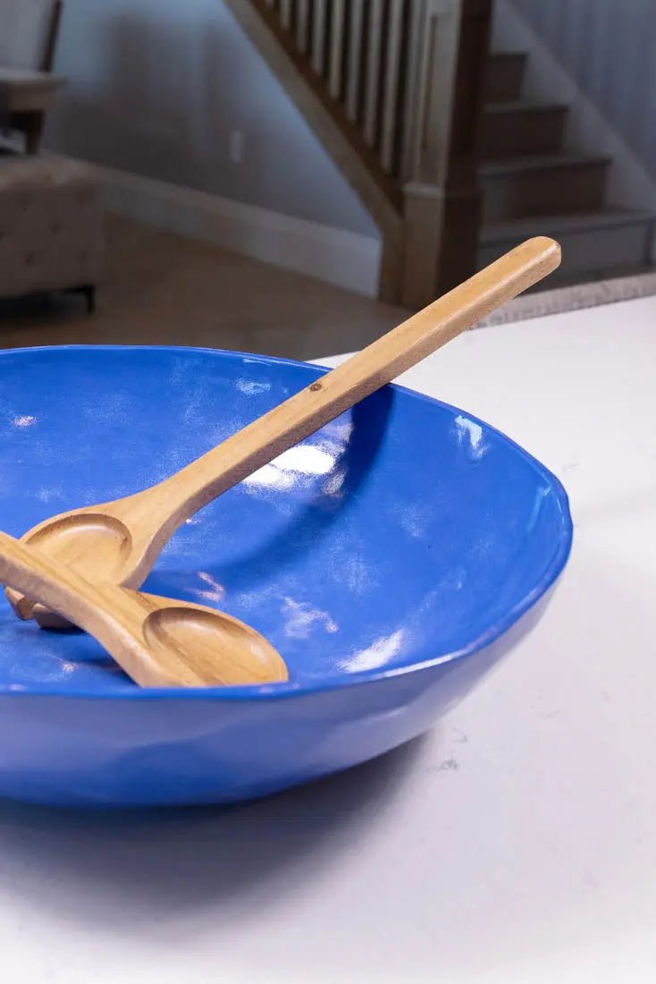 Upsala Blue Porcelain XXL Thumped Bowl #15 - Large Serving Bowl for Soup, Salad & Pasta | Elegant Dinnerware for Restaurants & Home Dining