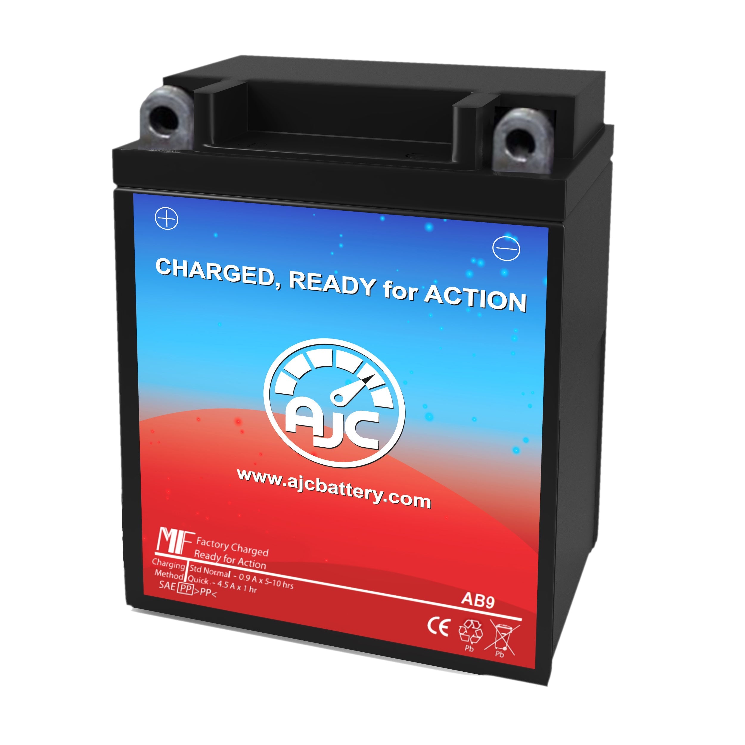 AJC 9 B Powersports Battery Replacement - High Performance ATV, Motorcycle & UTV Battery - Perfect for Off-Road Adventures & Powersports Vehicles