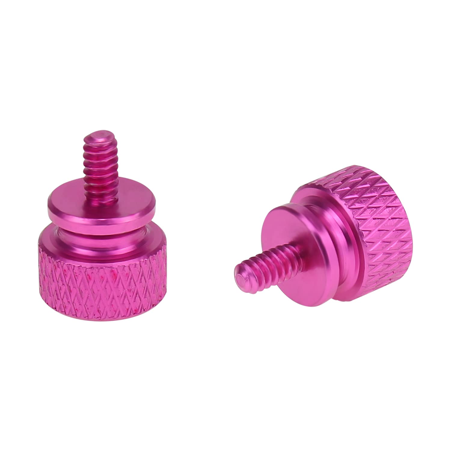 HELIFOUNER 20-Pack 6-32 Thread Pink Anodized Aluminum Thumb Screws for PC Case, Cover, Power Supply & Hard Drives - Easy Grip Computer Hardware Fasteners for DIY Builds & Upgrades