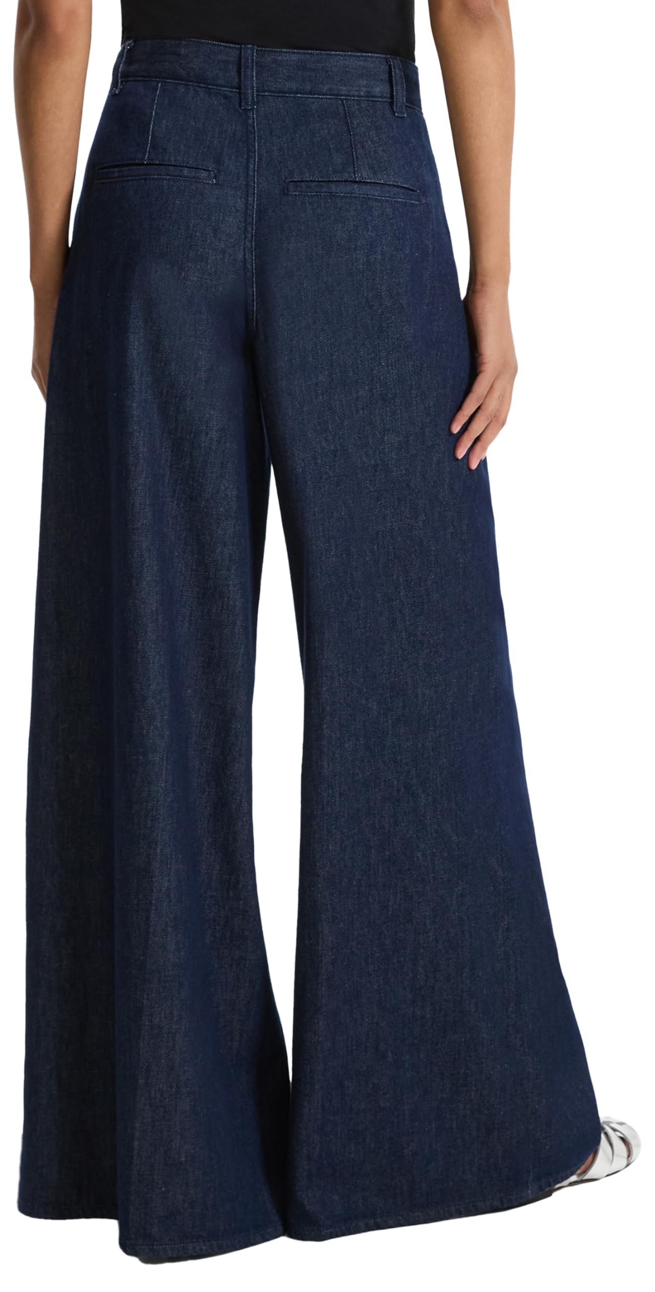 Theory Women's Pleated Wide Leg Pants - High Waist Dress Pants for Work & Office | Comfortable Stretch Fabric in Indigo Blue | Perfect for Business Casual & Professional Outfits