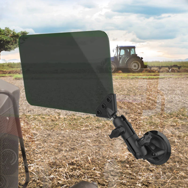 RAM B-166-326-VIS-G1U Dark Green Sun Visor with 1 Ball & Suction Cup Mount - Perfect for Boats, RVs, and Off-Road Vehicles