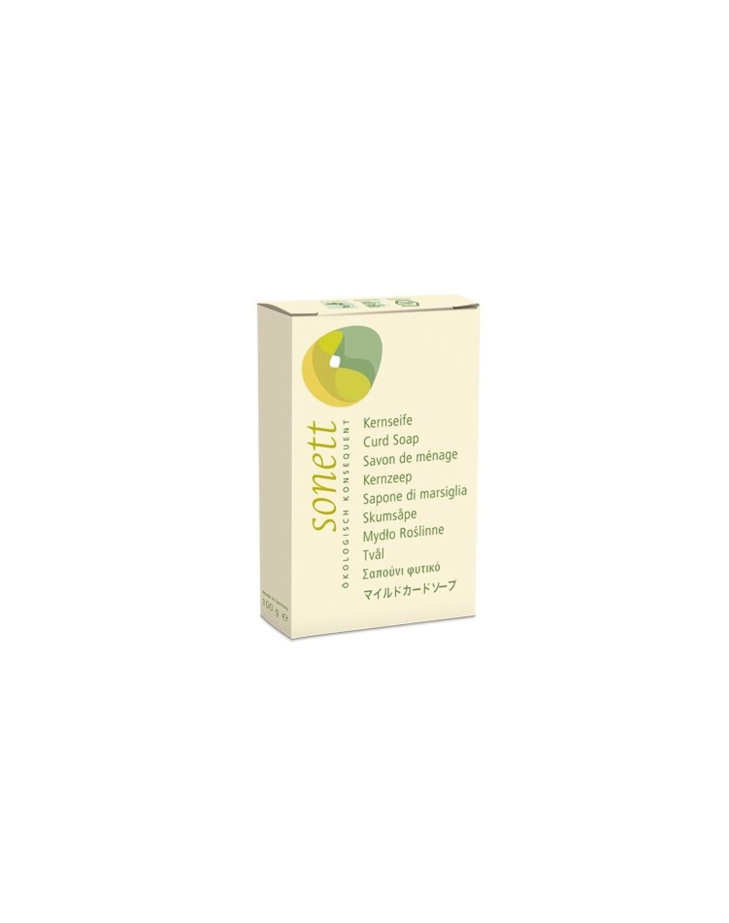 Sonett Organic Curd Soap Bar 3.5 oz | 100% Natural & Vegan | Handmade with Organic Ingredients | Gentle Cleansing for Face, Body & Sensitive Skin | Eco-Friendly Bath & Shower Soap