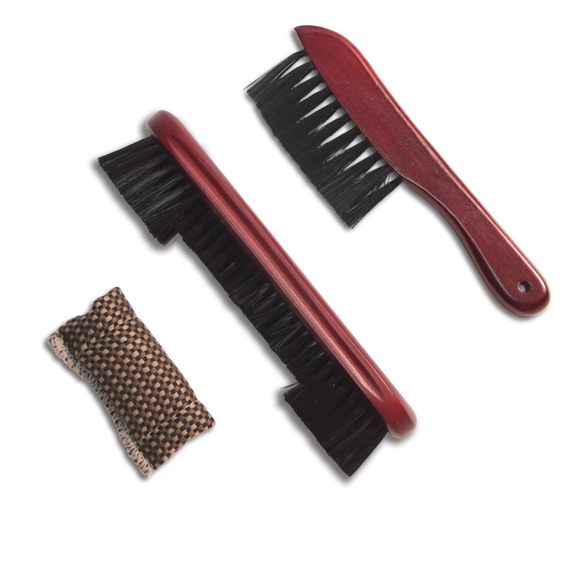 Premium Billiard Table & Rail Brushes Set with Cue Cleaning Cloth - 3-Piece Pool Table Maintenance Kit for Felt, Cues & Hardwood Surfaces - Perfect for Home Game Rooms & Professional Billiards Clubs