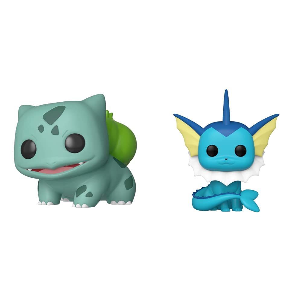 Funko Pop! Games: Pokemon - Bulbasaur & Vaporeon Vinyl Figures Collectible Set | Perfect for Pokemon Fans, Gaming Room Decor, and Gift Giving