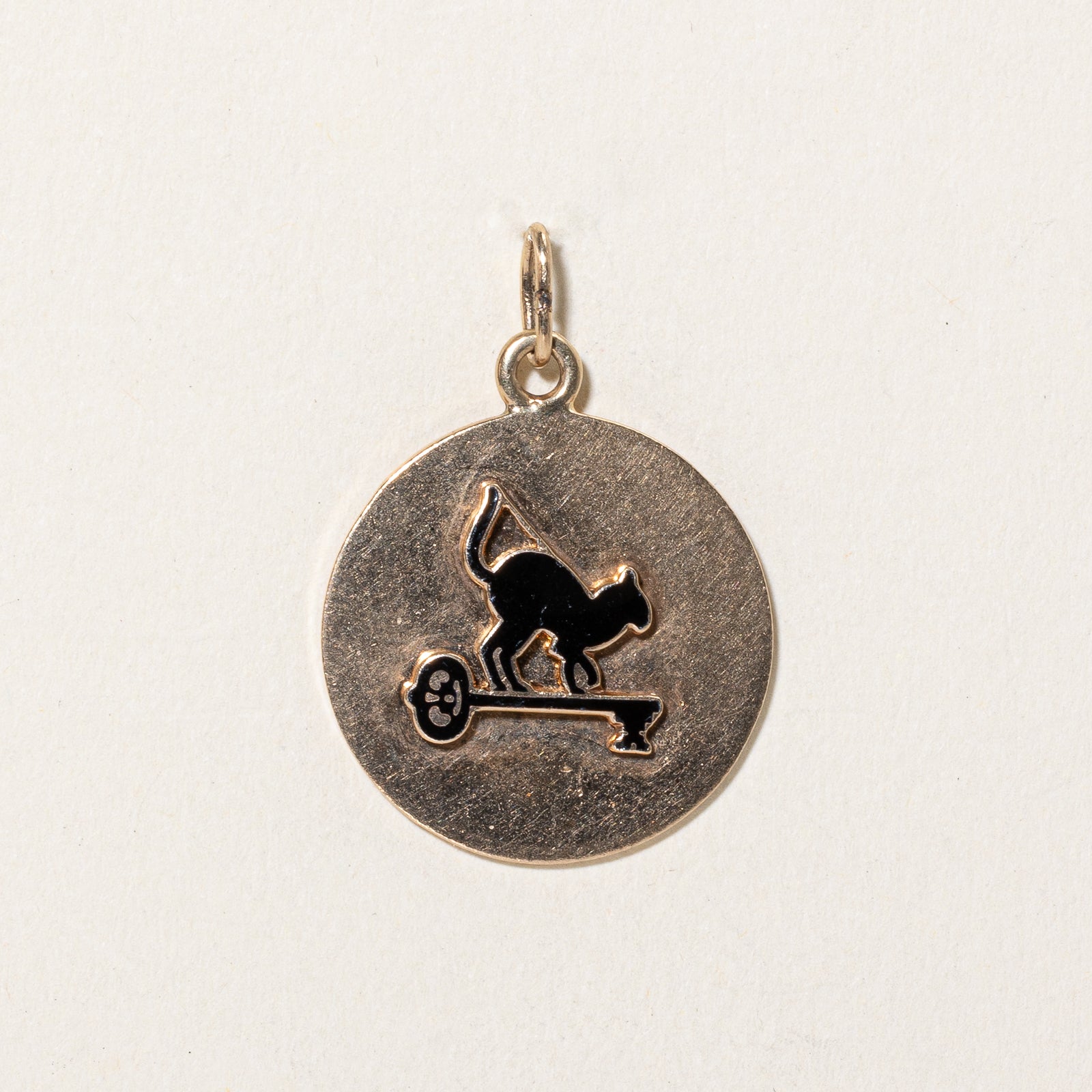 10K Yellow Gold & Enamel Cat Pendant Necklace - Elegant Feline Jewelry Gift for Women - Perfect for Birthdays, Anniversaries & Everyday Wear