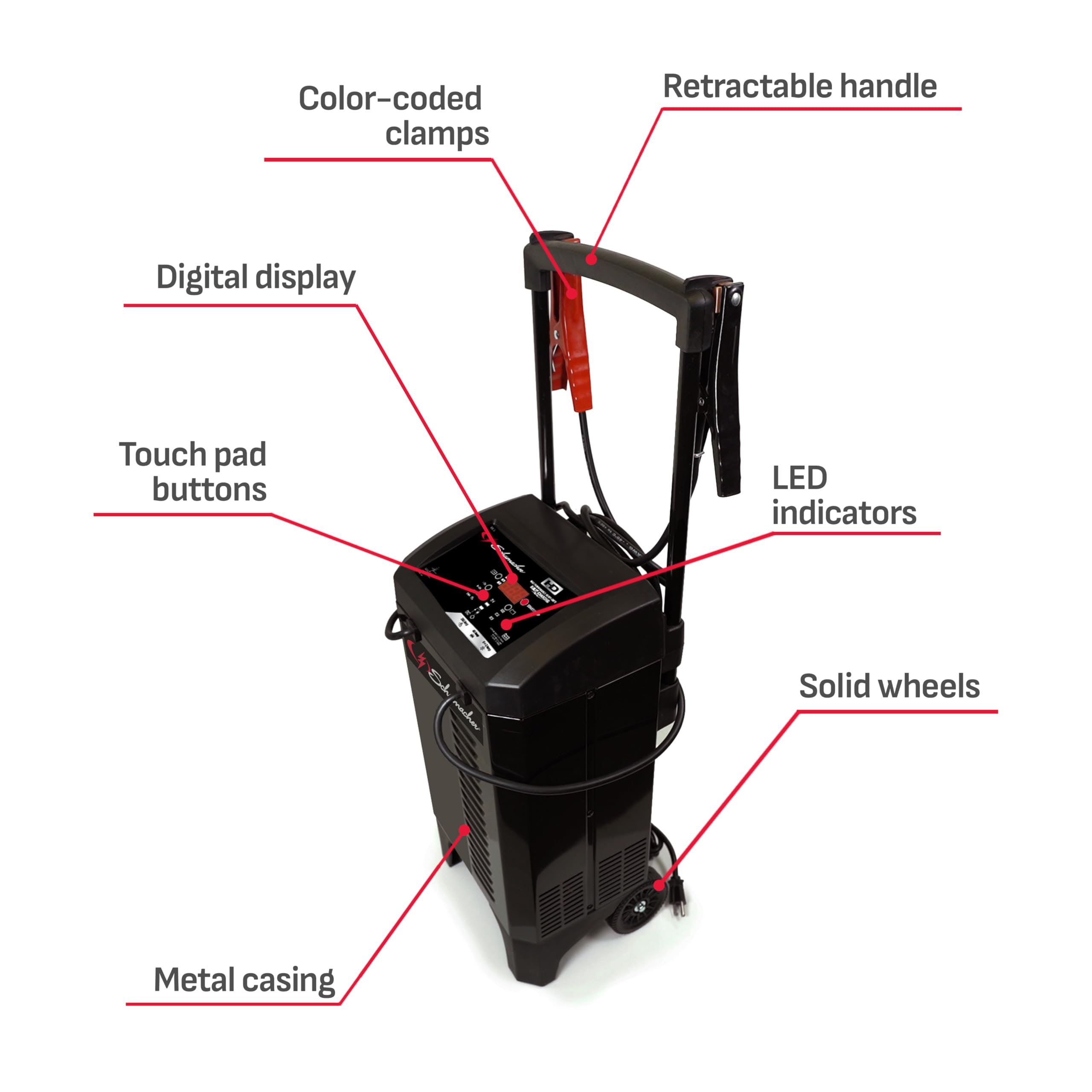 Schumacher SC1325 4-in-1 Fully Automatic 250 Amp Battery Charger & Engine Starter - 6V/12V for Cars, Trucks, Marine Batteries - 40A Boost Mode - Perfect for Emergency Jump Starts & Long-Term Battery Maintenance