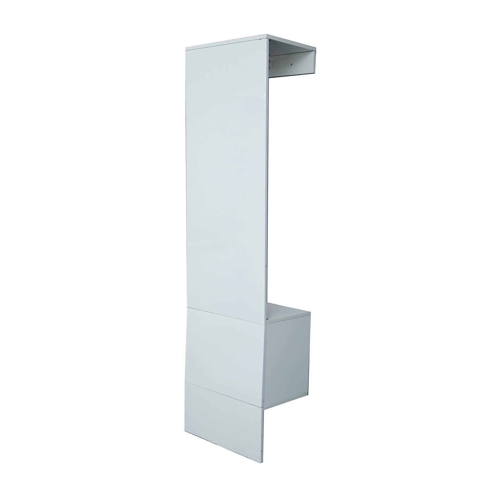 ERRTT 1-Door Open Wardrobe in White - Freestanding Closet for Bedroom, Living Room & Bathroom Storage - Perfect for Small Spaces, Apartments & Dorm Organization