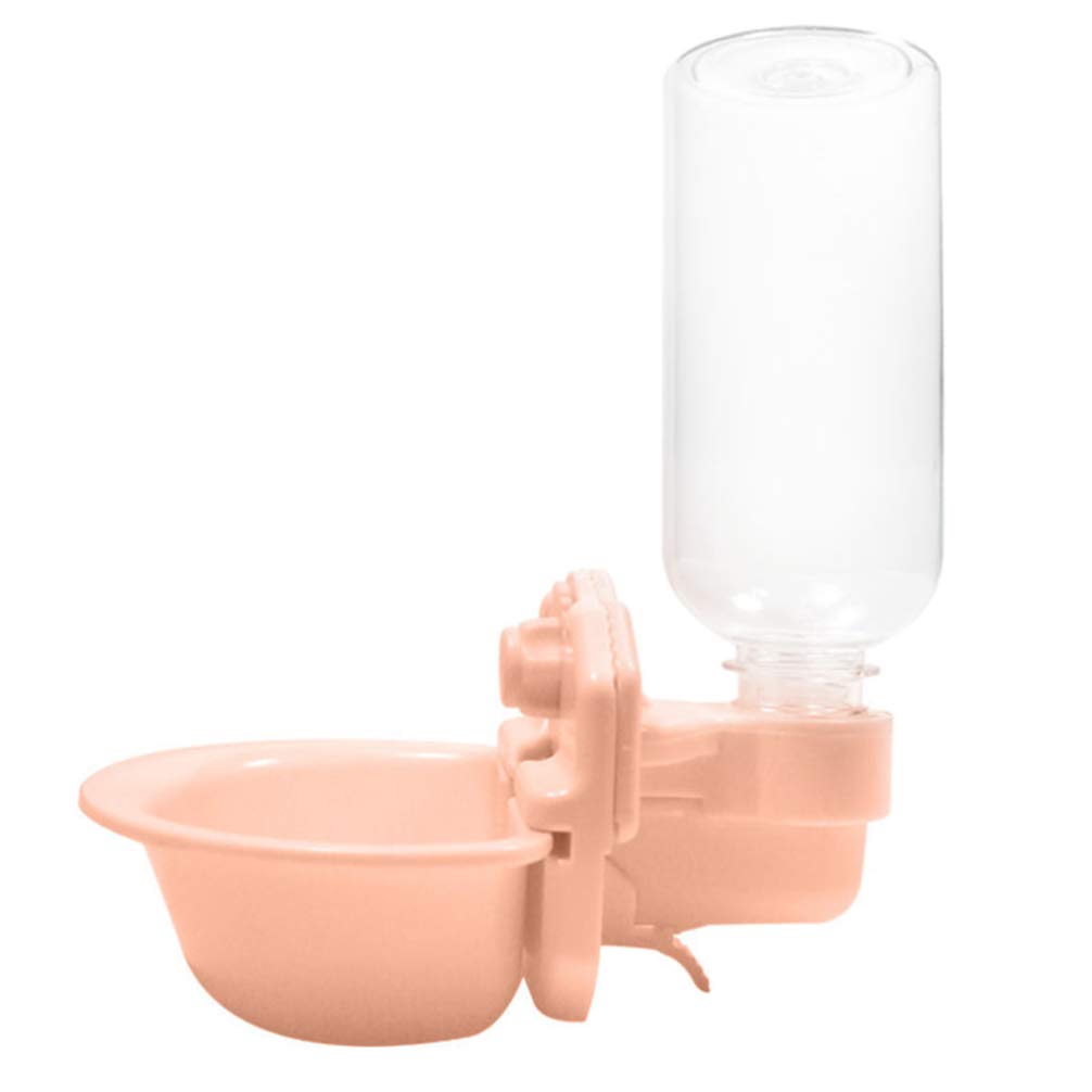 POPETPOP Pet Water Dispenser - Leakproof Hanging Bottle for Cats & Dogs - Pink (Perfect for Cages & Travel)