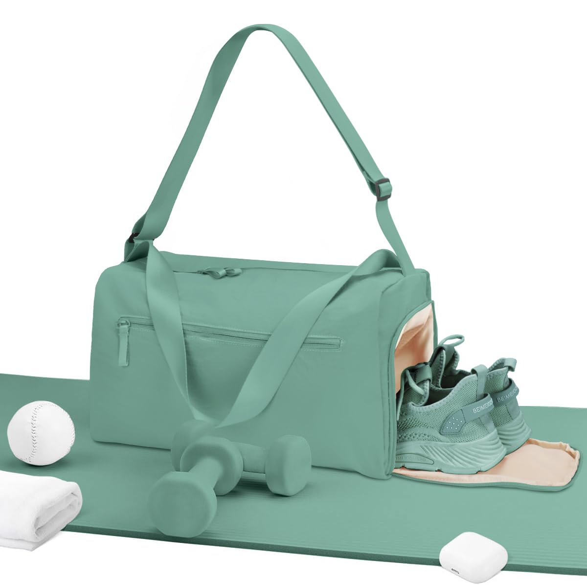 Stylish Compact 3-in-1 Small Gym Duffle Bag for Women & Men - Water-Resistant Crossbody Sports Bag for Gym, Workout, Fitness & Travel | Perfect for Yoga Class, Business Trips & Weekend Getaways