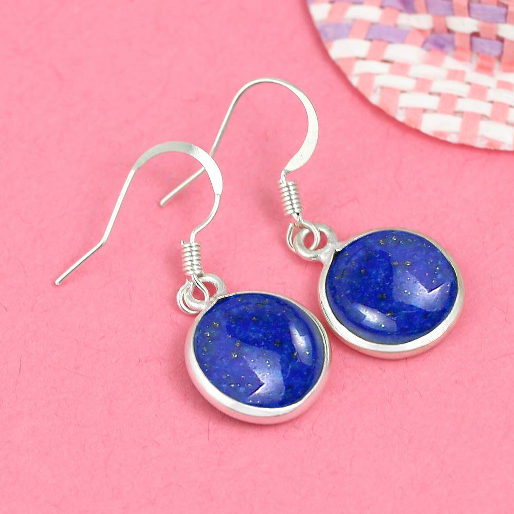 12.45 Carats Round Natural Gemstone Earrings for Women - Handmade Boho Dangle Birthstone Jewelry, Perfect Gift for Wife, Girlfriend, Her | Valentine's Day, Anniversary, Birthday, Mother's Day Gift Idea