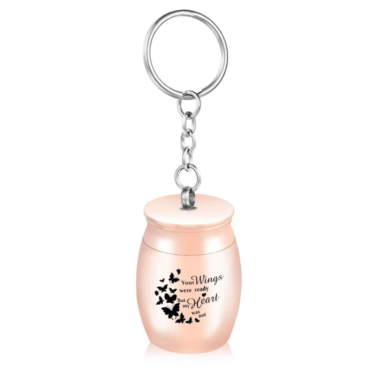 5 Pcs Stainless Steel Urn Necklace Bottle Pendant Keychain Jewelry Gift - 30x40mm Rose Gold for Ashes Keepsake, Memorial Jewelry & Sympathy Gifts