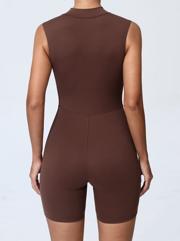 ZASUWA Women's Sleeveless Romper Jumpsuit with Zipper - Summer Casual Outfit for Beach, Party & Vacation