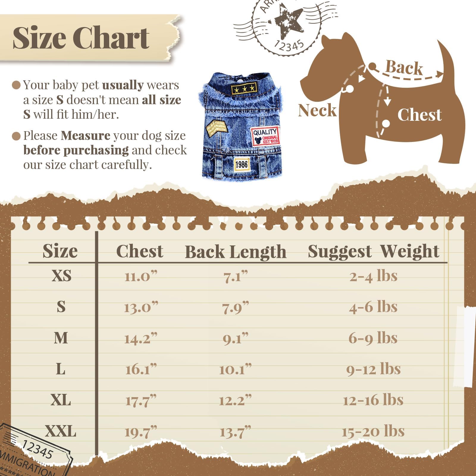 Stylish Blue Denim Dog Jacket - Small Pet Outfits for Small & Medium Dogs & Cats - Puppy Shirts, Pet Vest & Doggy Costume for Shih Tzu, Chihuahua, Yorkie & Teacup Breeds - Perfect for Outdoor Walks & Photo Shoots