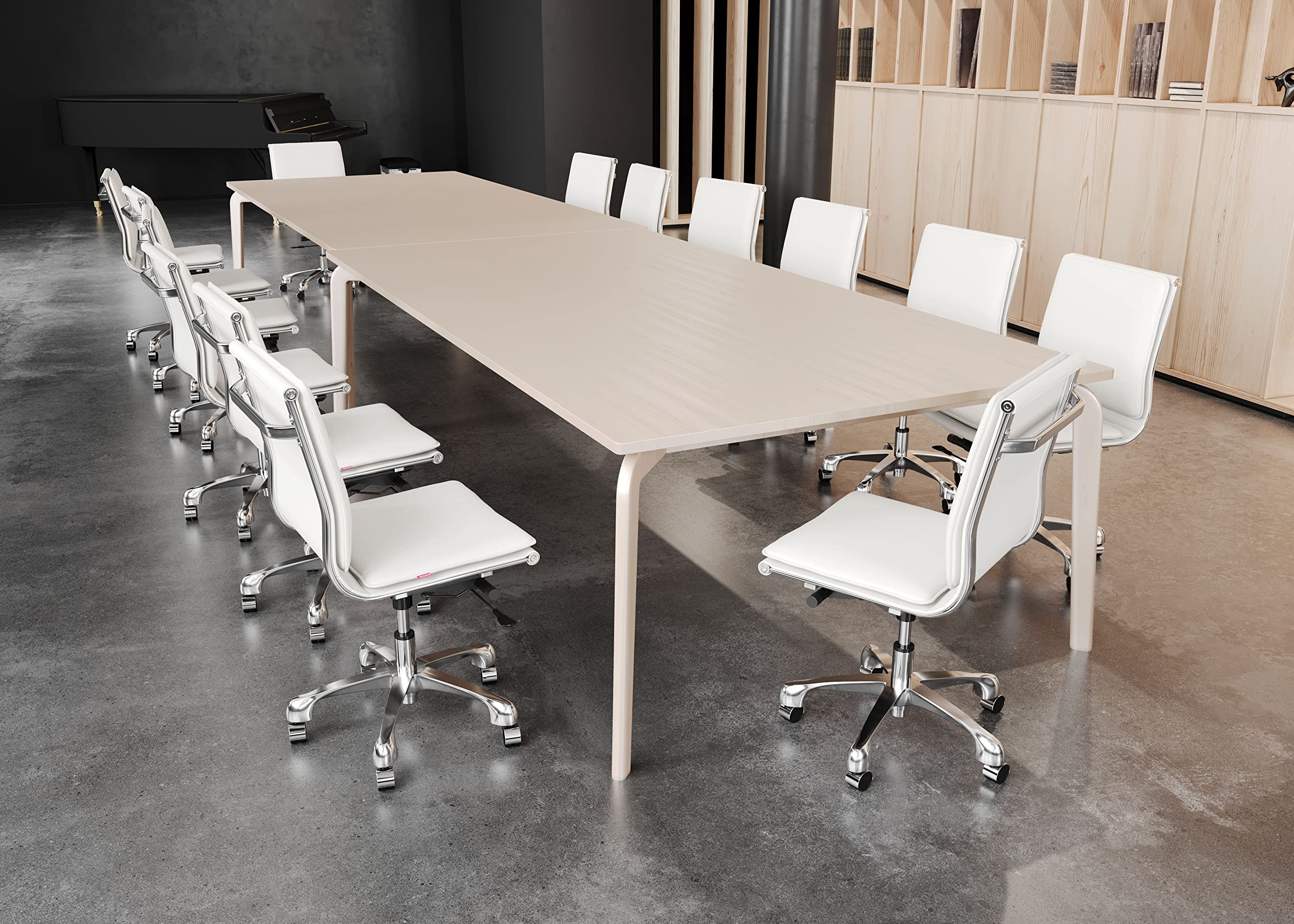 Zuo Lider Plus Armless Office Chair - White Ergonomic Desk Chair for Home & Office Workspace - Perfect for Small Spaces, Gaming, and Study Areas