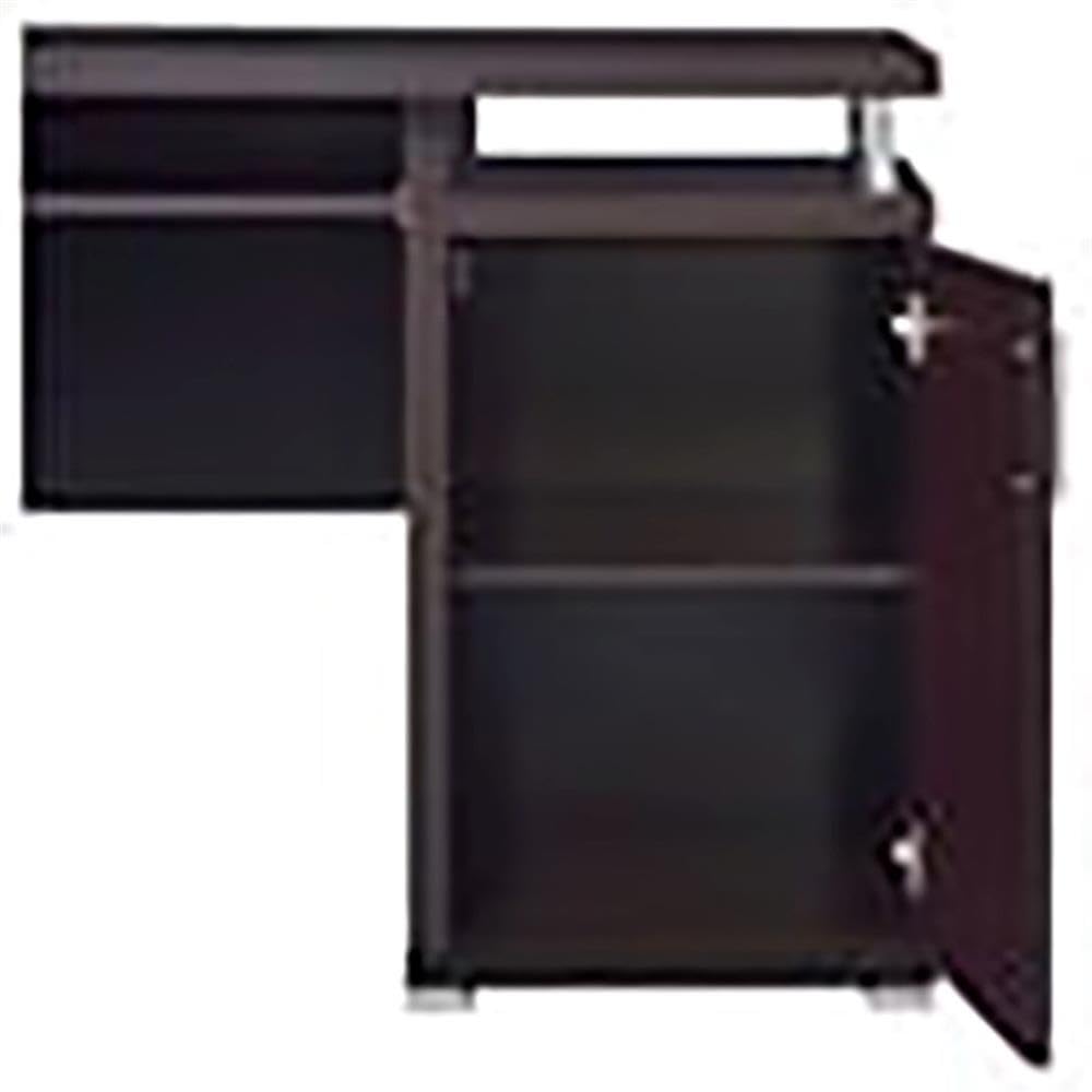 Modern 2-Drawer Wooden Computer Desk in Cappuccino Finish - Home Office & Study Workstation for Small Spaces