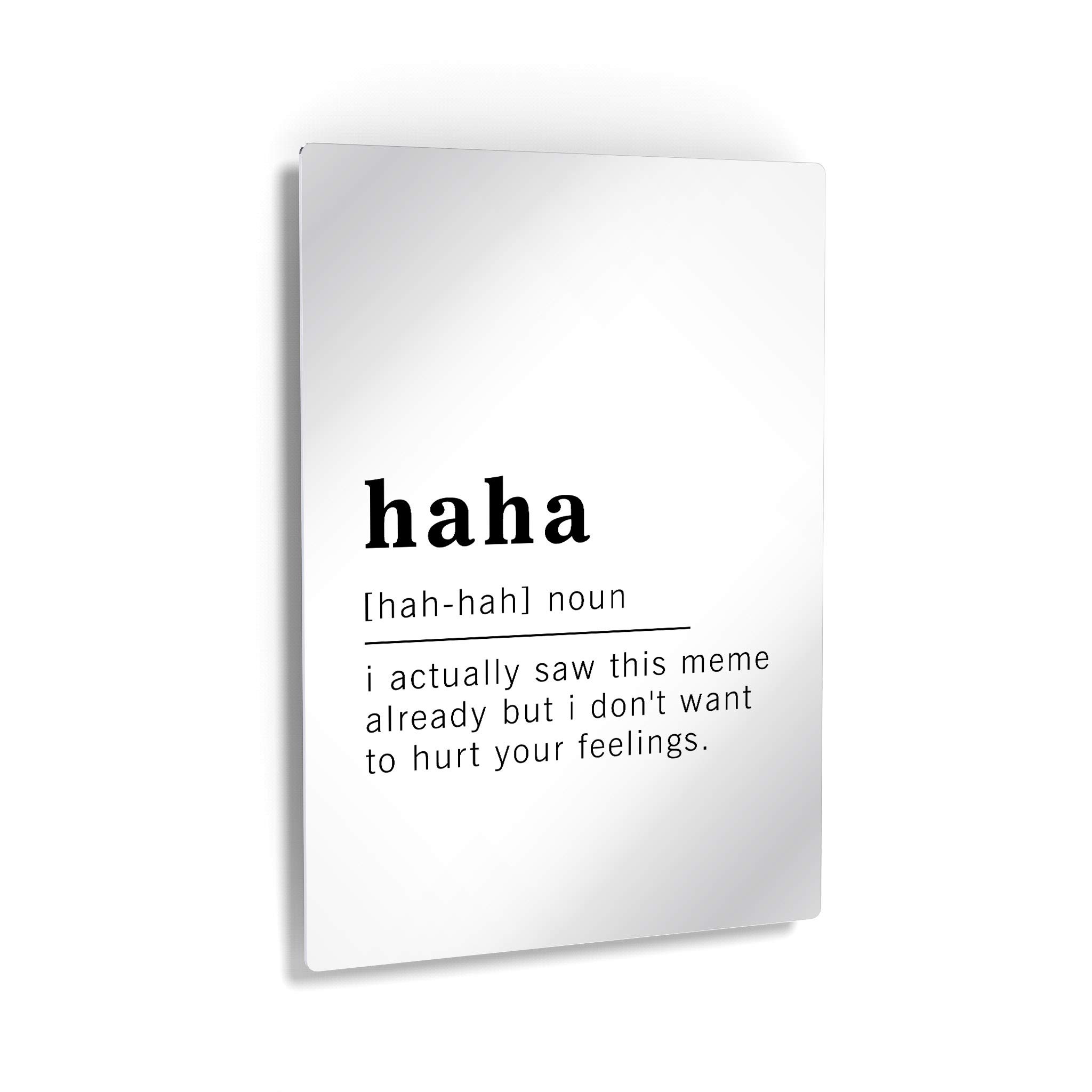 Funny Noun Dictionary Definition of Haha Metal Print - Inspirational Quote Wall Art for Office, Living Room, Bedroom & Bathroom - Ready to Hang Home Decor (36x24 Inches, Made in USA) - Perfect for Gifts, Housewarming & Adding Humor to Any Space