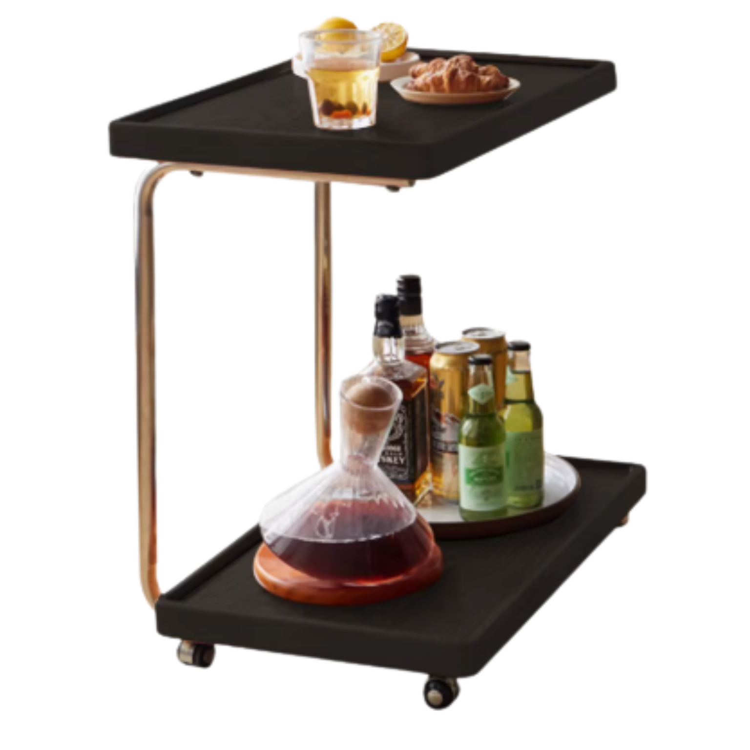Solid Wood C-Shaped Side Table - Beech, Ash, Oak, Poplar - Modern End Table for Living Room, Bedroom & Office