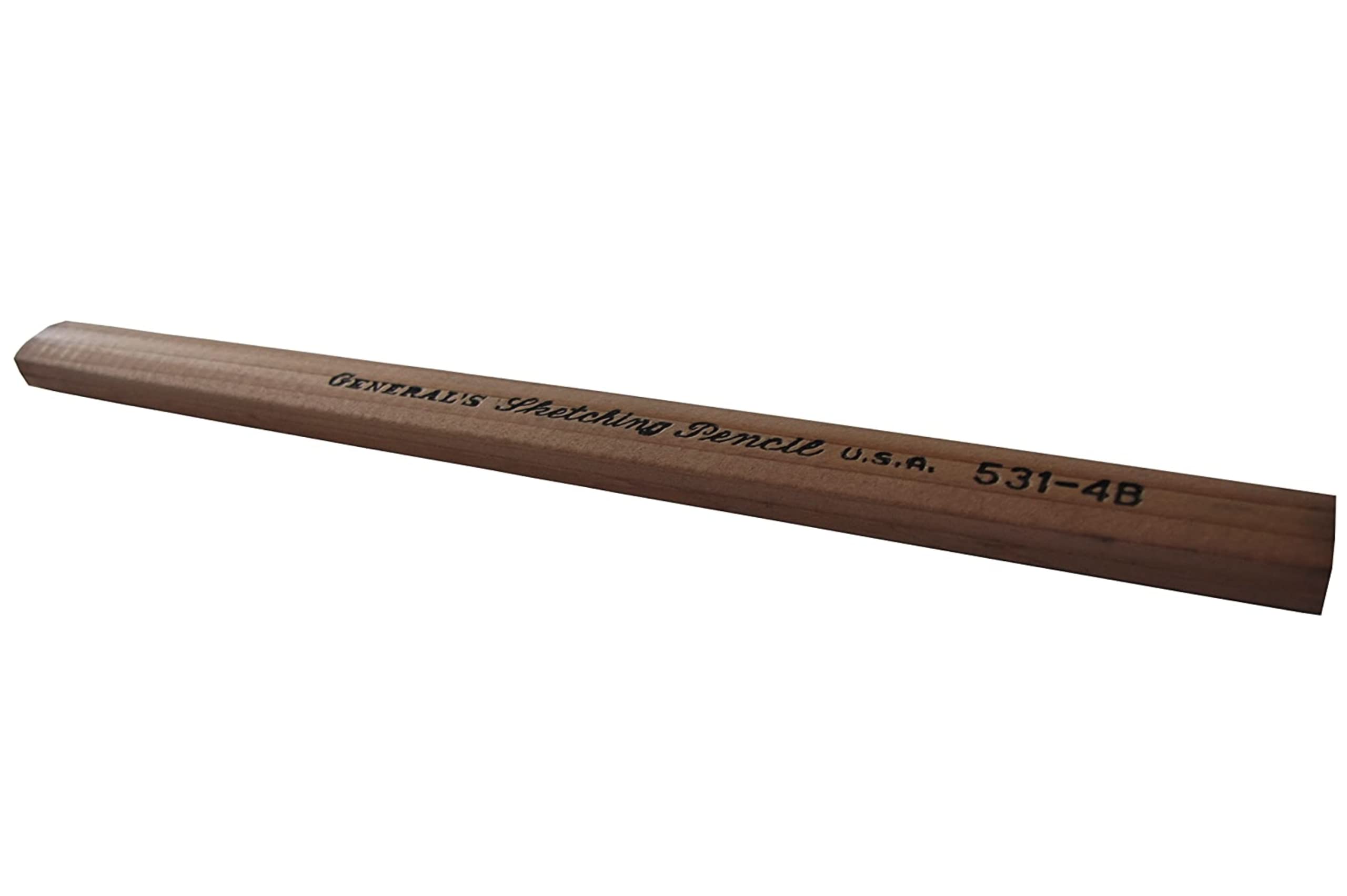 General Flat Sketch Pencil 4B - Professional Drawing Pencils for Artists, Sketching & Shading - Perfect for Sketchbooks, Art Classes & Detailed Illustrations