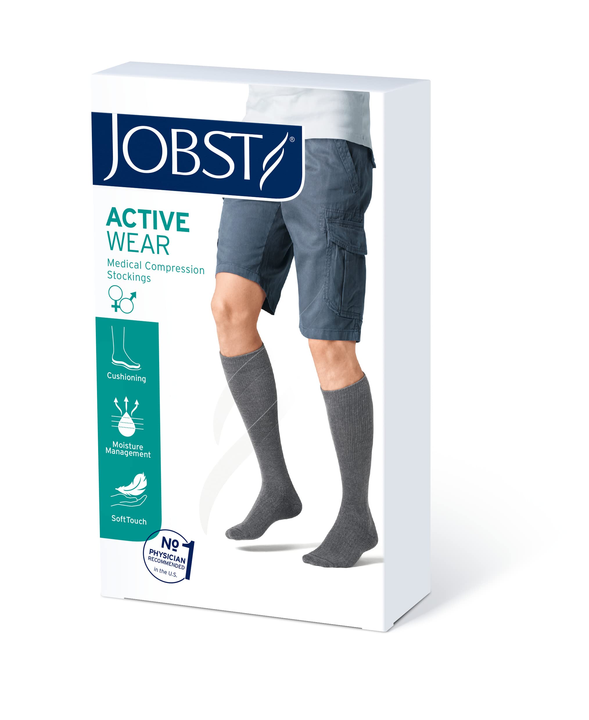 JOBST Activewear Compression Socks 15-20 mmHg Knee High for Women & Men - Small Size Black - Improve Circulation & Reduce Swelling - Perfect for Running, Travel & Nurses