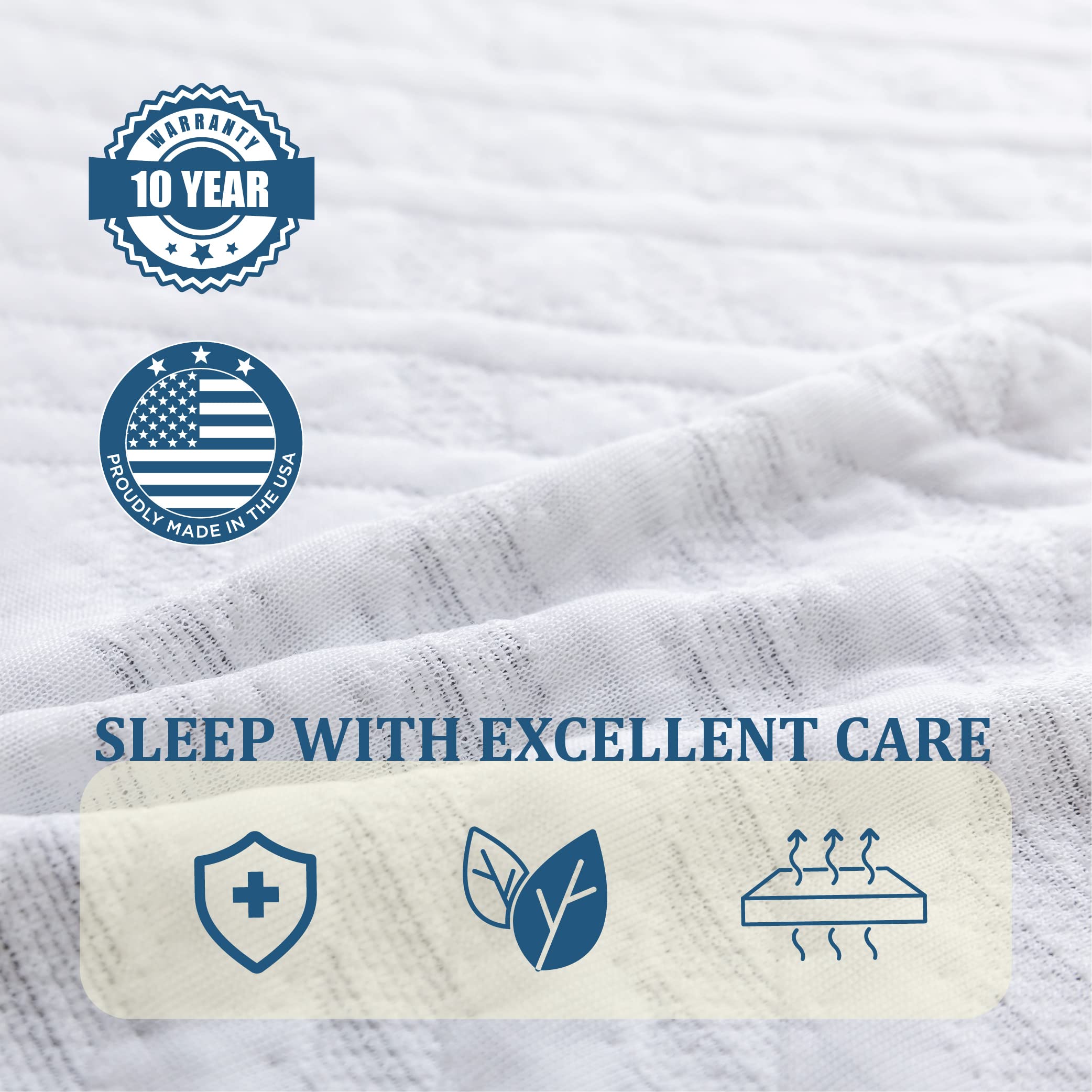 EGO White 10 Inch Short King Memory Foam RV Mattress with Cooling Gel & Green Tea Infusion - CertiPUR-US Certified Medium Firm Mattress for RVs, Campers, Trailers (72