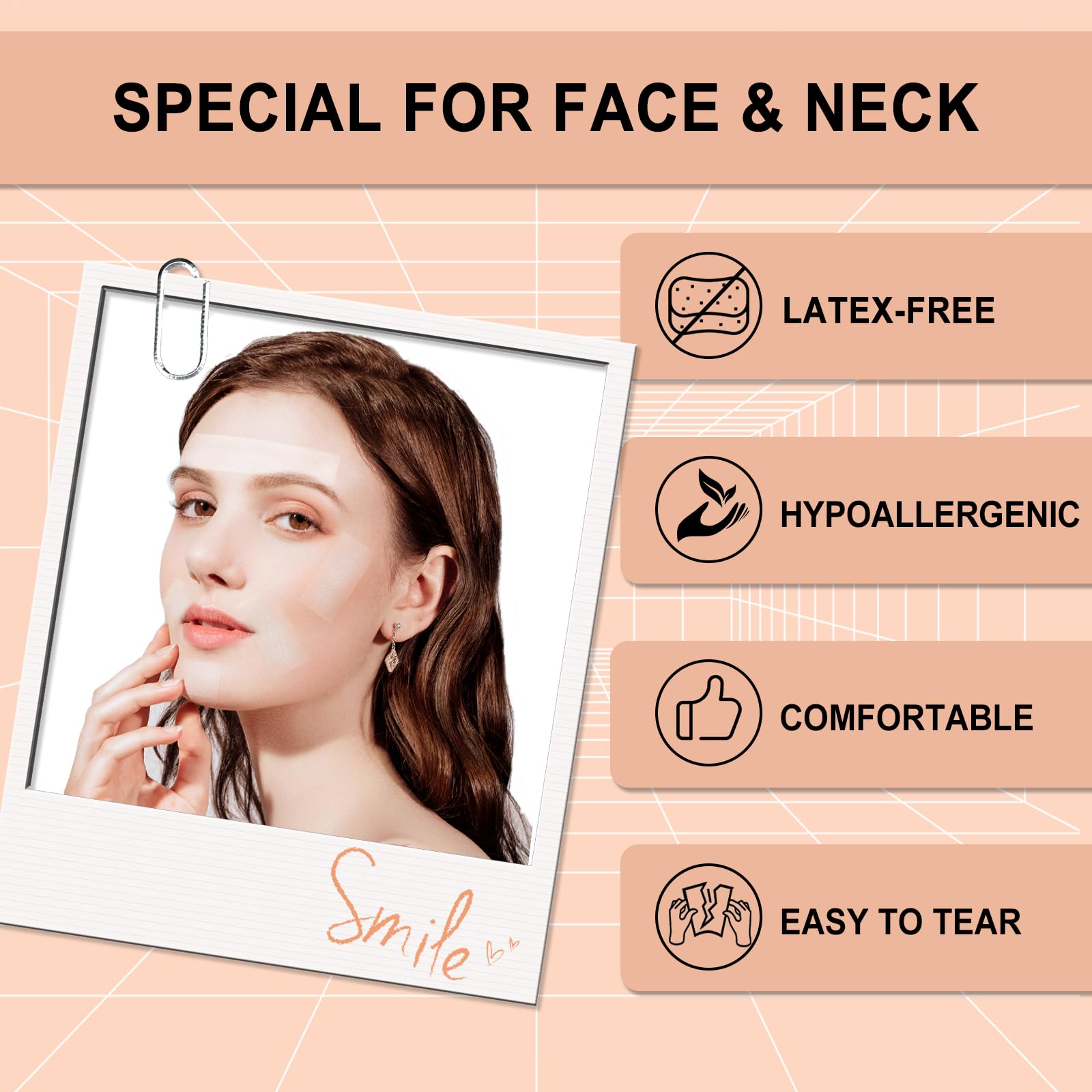 Anti-Wrinkle Face Tape - 3 Rolls (10 Yards Each) for Forehead & Facial Wrinkle Reduction, Myofascial Lift Tape for Smooth Skin | Overnight Use, Daytime Wear & Special Events