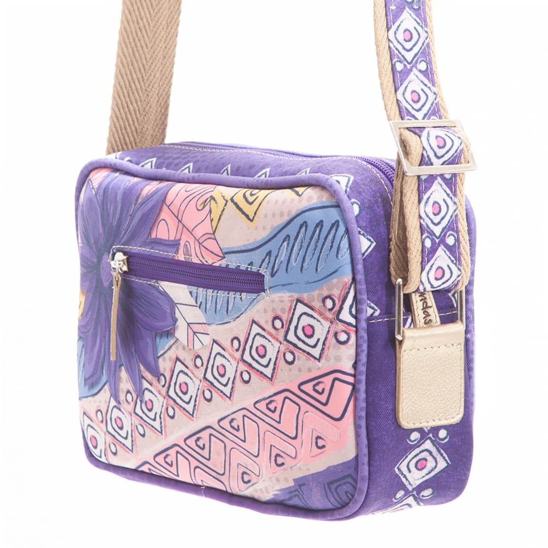 Hands-Free Crossbody Bag Palenque Purple - Macondas | Perfect for Travel, Shopping & Everyday Use