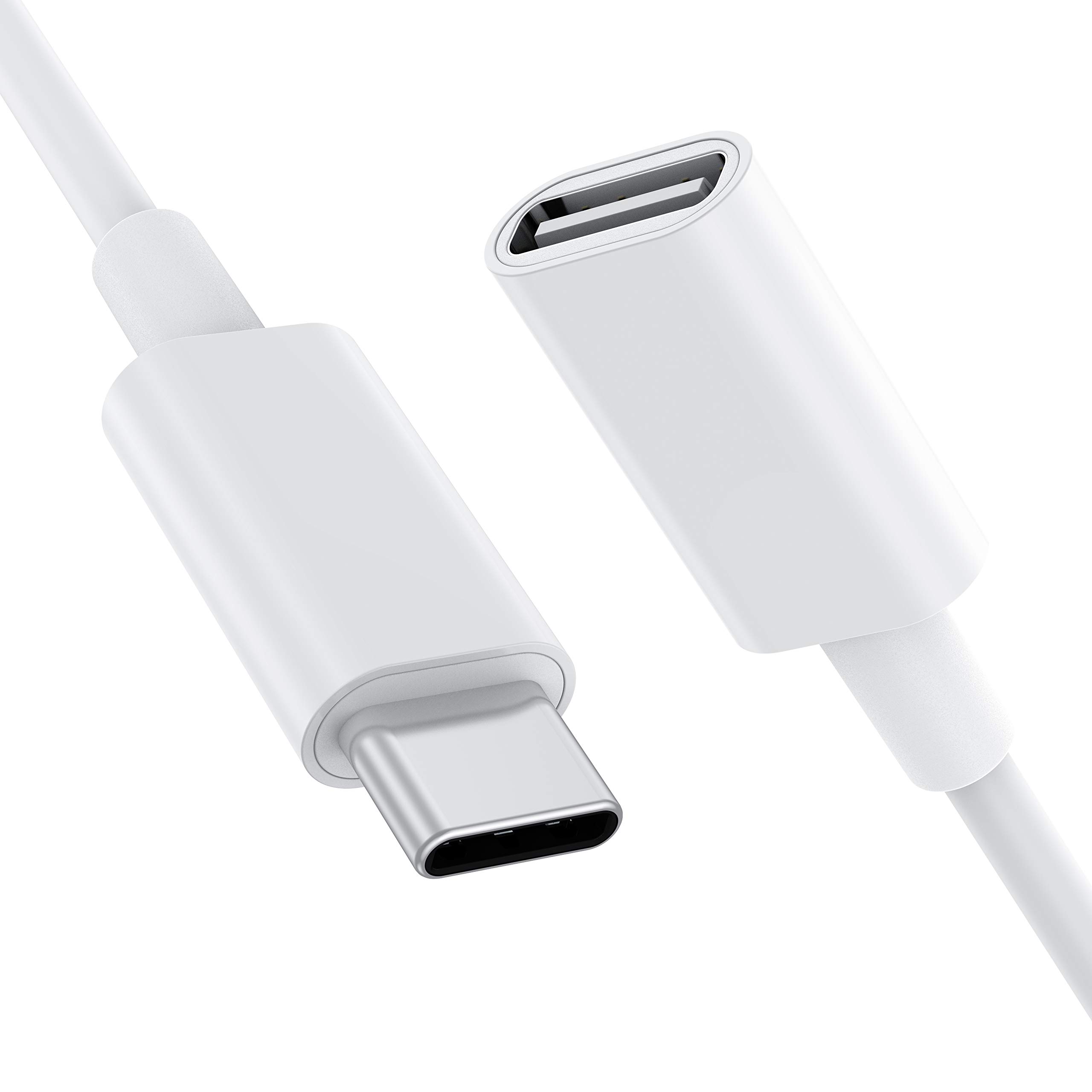 CONMDEX USB C Extension Cable 3.3Ft - 9V 3A USB Type C Female to Male Extender Cord for MagSafe Charger, iPhone 16/15/14/13, Pixel 8, PS5 Controller, HomePod - Fast Charging & Data Sync (White) - Perfect for Gaming, Travel & Home Office Use