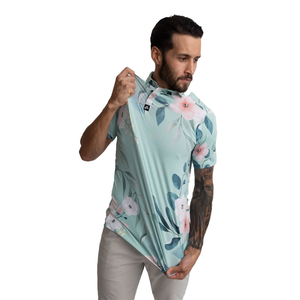 Easy Eagle Floral La Tour Men's Golf Polo Shirt - Breathable & Stylish for Golf, Casual Wear & Outdoor Activities