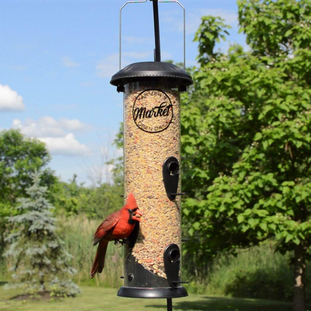 Wild Wings WWWPRB-Deco Farmhouse Easy Clean Bird Feeder - Durable Outdoor Bird Feeder for Garden, Patio & Backyard - Attracts Cardinals, Finches & Wild Birds (Black)