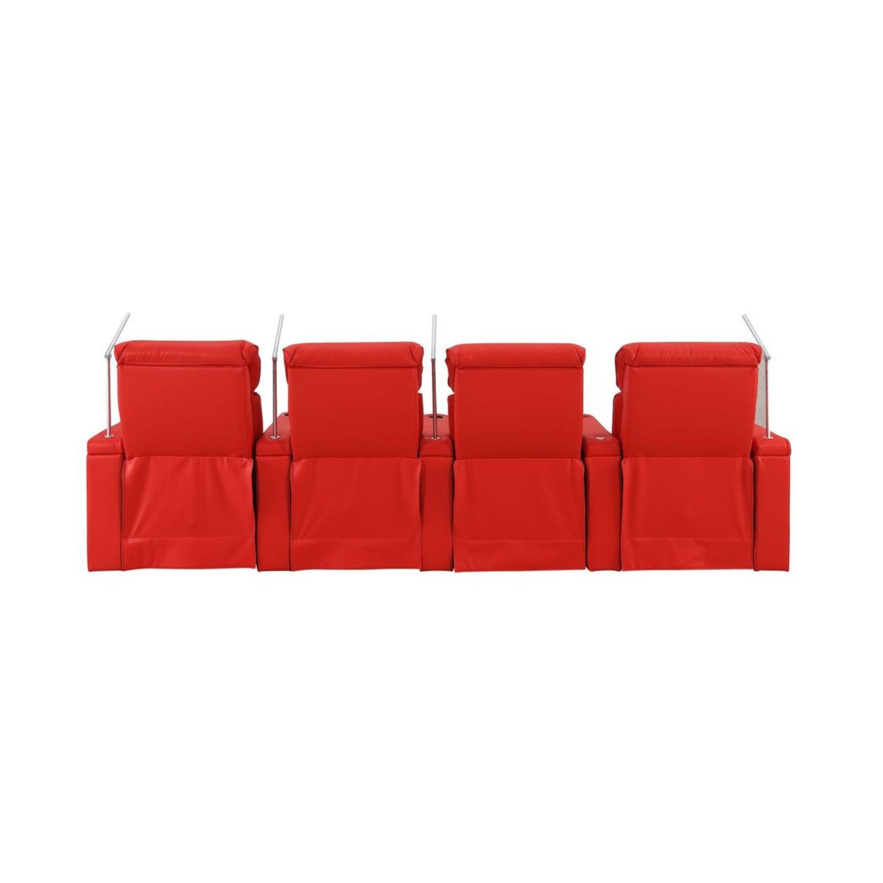 RowOne 4-Piece Recliner Set - Ultra Soft Fabric Sectional Sofa with Cup Holders and USB Ports | Perfect for Living Room, Home Theater, and Family Gatherings