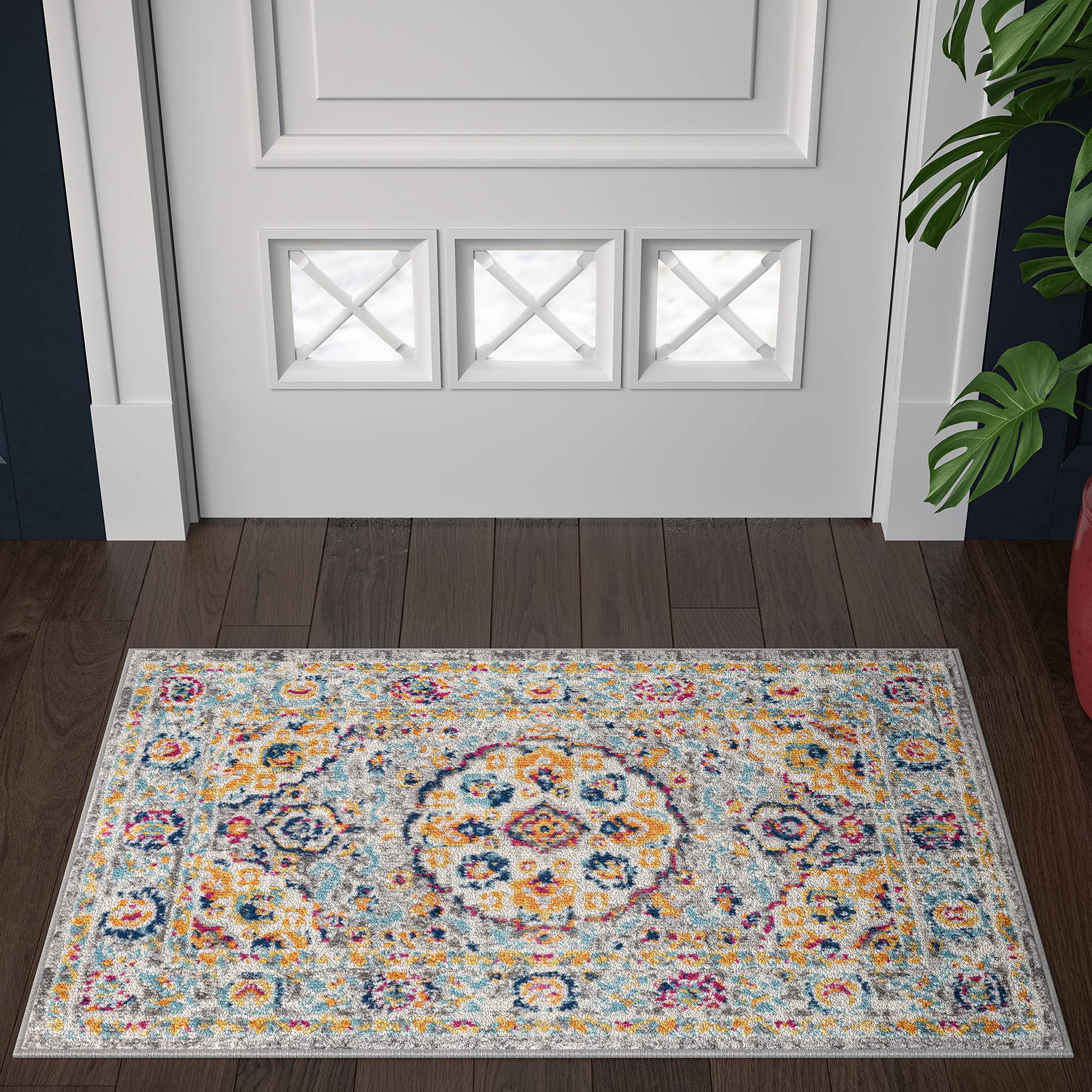Dahlia 2x3 Small Traditional Area Rug for Living Room, Dining Room, Bedroom, Entryway - Soft Indoor Carpet for Home Decor - Perfect for Cozy Spaces & High-Traffic Areas