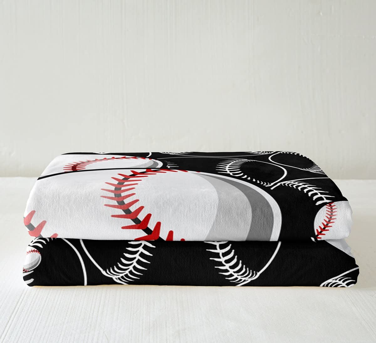 Feelyou Kids Baseball Fleece Throw Blanket - Soft Sherpa & Microfiber Plush Blanket for Boys & Girls (60x80 Inches, Twin) - Perfect for Bed, Sofa, Couch & Ball Game Snuggling