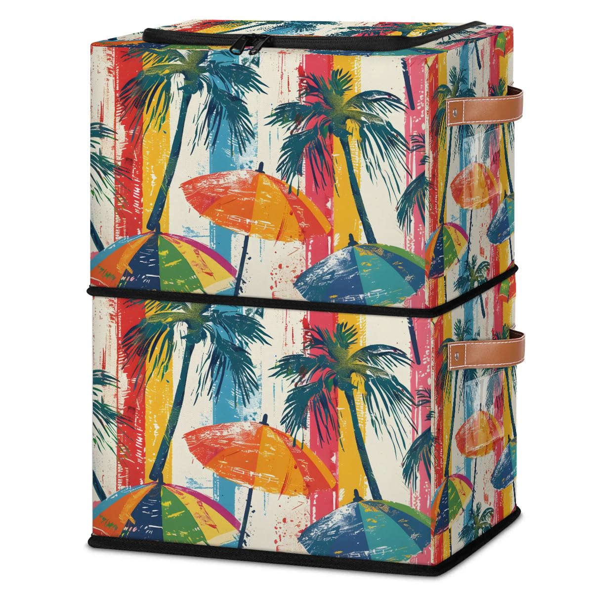 Foldable Storage Bins with Lids - Stackable Fabric Closet Organizer for Clothes, Toys & Blankets | Dustproof Collapsible Storage Cubes for Bedroom, Nursery & Home Organization | Perfect for Seasonal Storage & Space Saving