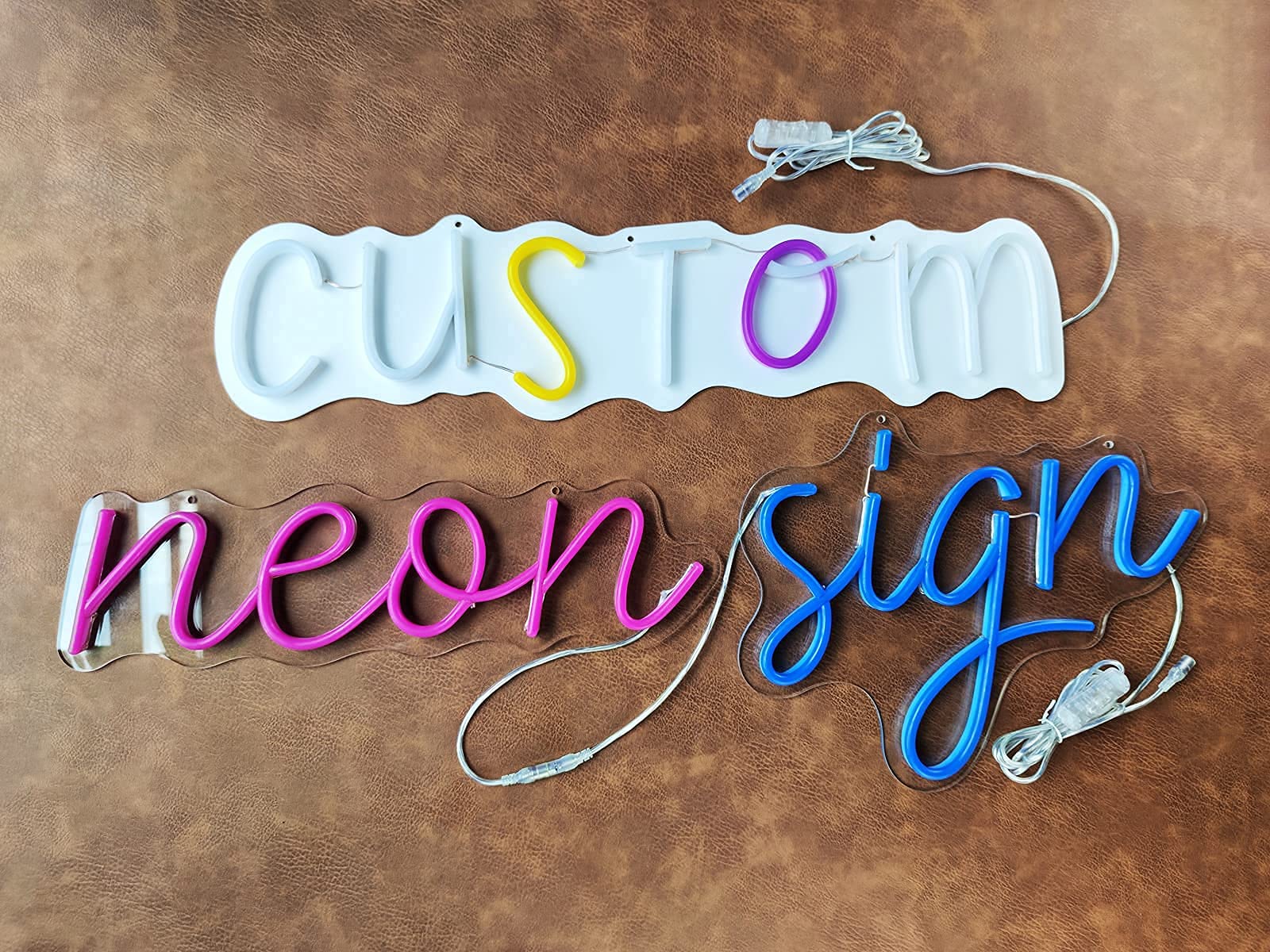Custom LED Neon Signs - Personalized Handmade Neon Lights for Weddings, Names, Business Logos, Bars & Home Decor (45 Inches, 2 Lines Text) - Perfect for Wall Art, Party Decorations & Romantic Bedroom Lighting