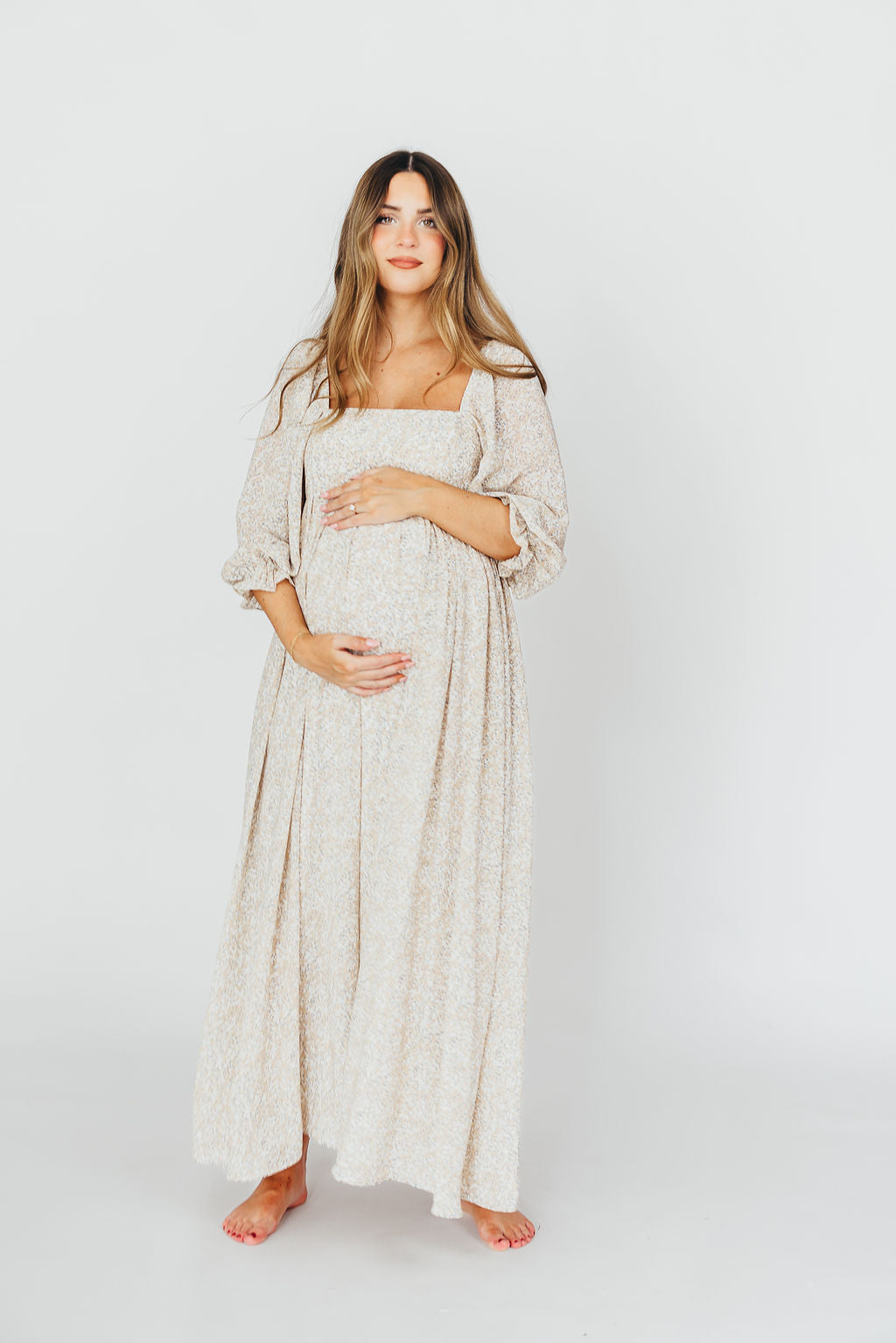Elegant Mona 'Love Story' Maxi Dress - Bump Friendly & Inclusive Sizing (S-3XL) | Perfect for Maternity, Weddings & Special Occasions