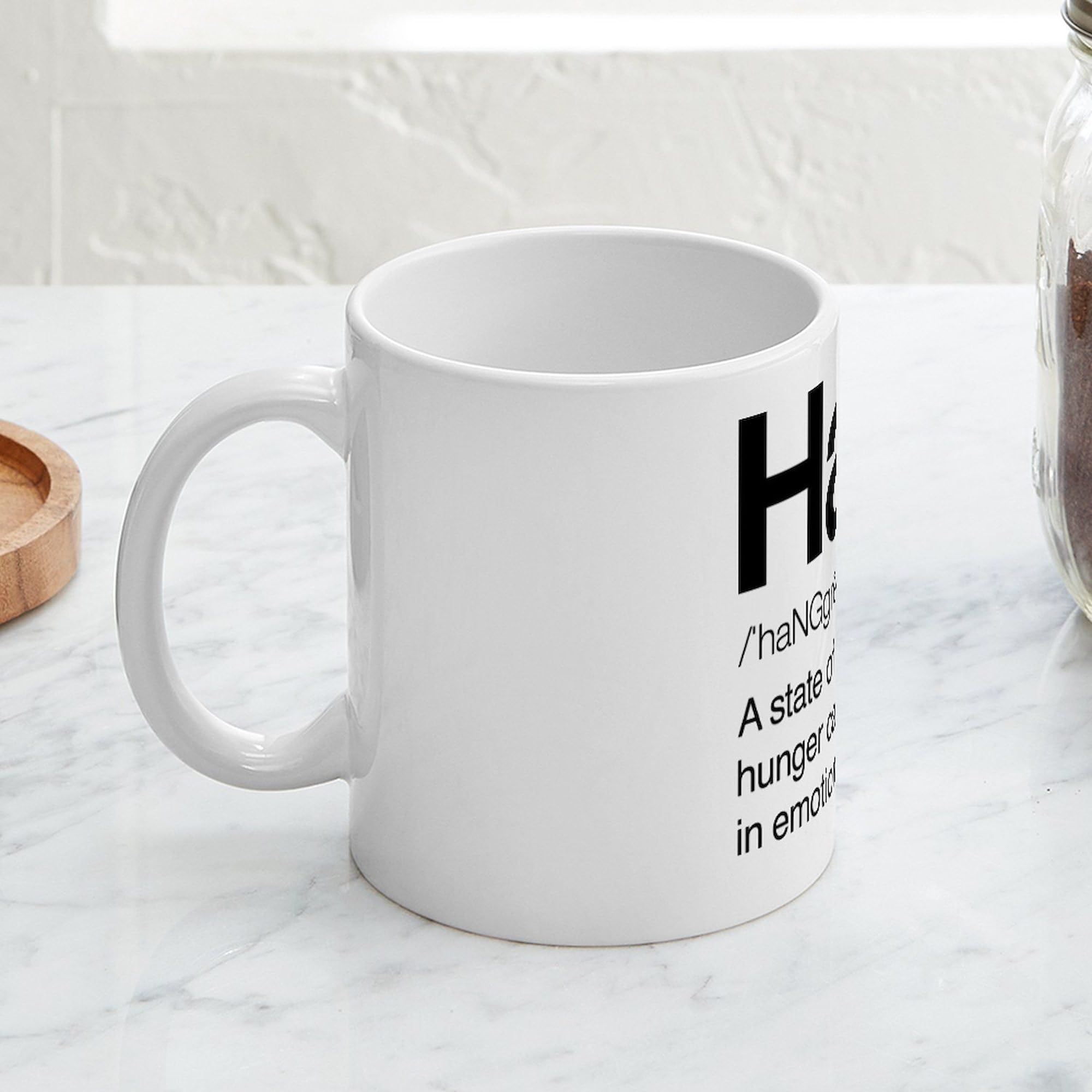 Hangry Definition Funny 11 oz Ceramic Coffee Mug - Perfect for Office, Home & Gifts - Great for Tea, Hot Chocolate & Coffee Lovers