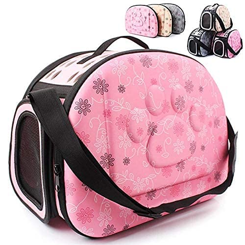 PSK PET MART Foldable Pet Carrier Backpack - Breathable EVA Soft-Sided Travel Bag for Small Dogs & Cats | Lightweight Airline Approved Shoulder Bag (Pink) | Perfect for Outdoor Adventures, Vet Visits & Daily Commutes