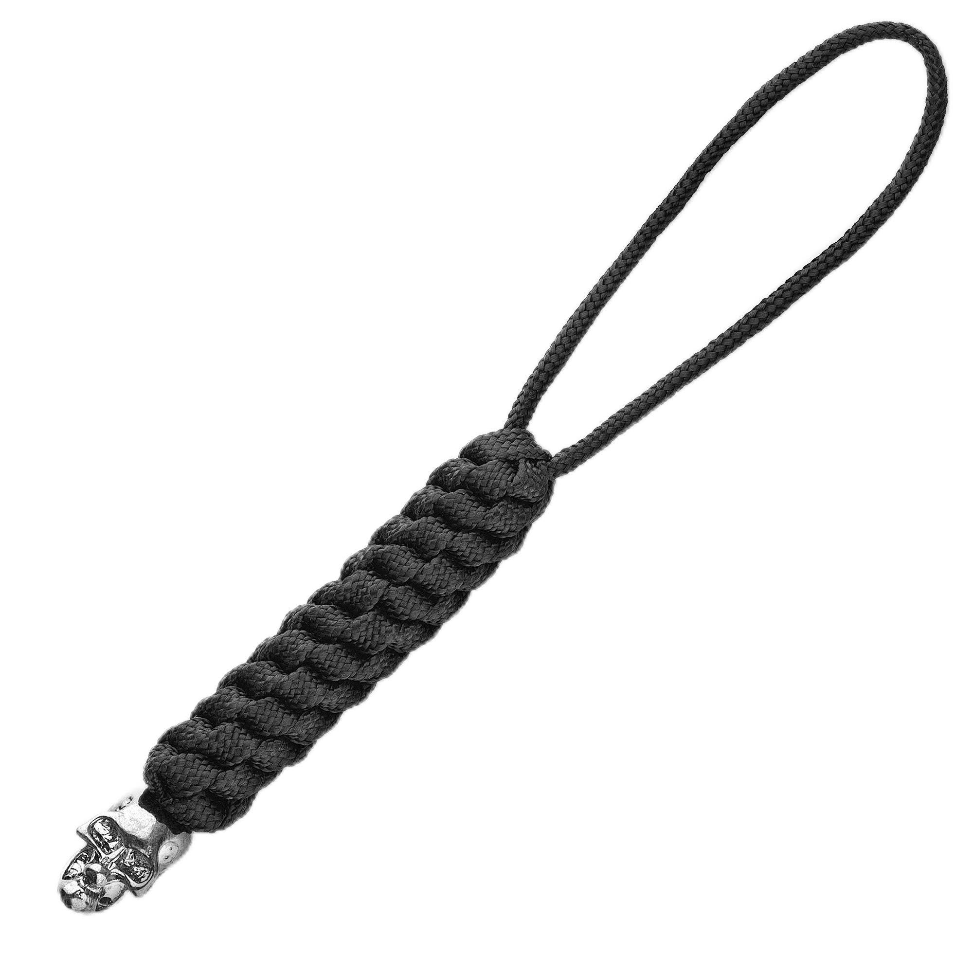 M-Tac Skull Paracord Lanyard with Beads - Tactical Knife Lanyard - Durable Helix Design (Black) - Perfect for Outdoor Survival, EDC Gear & Tactical Accessories