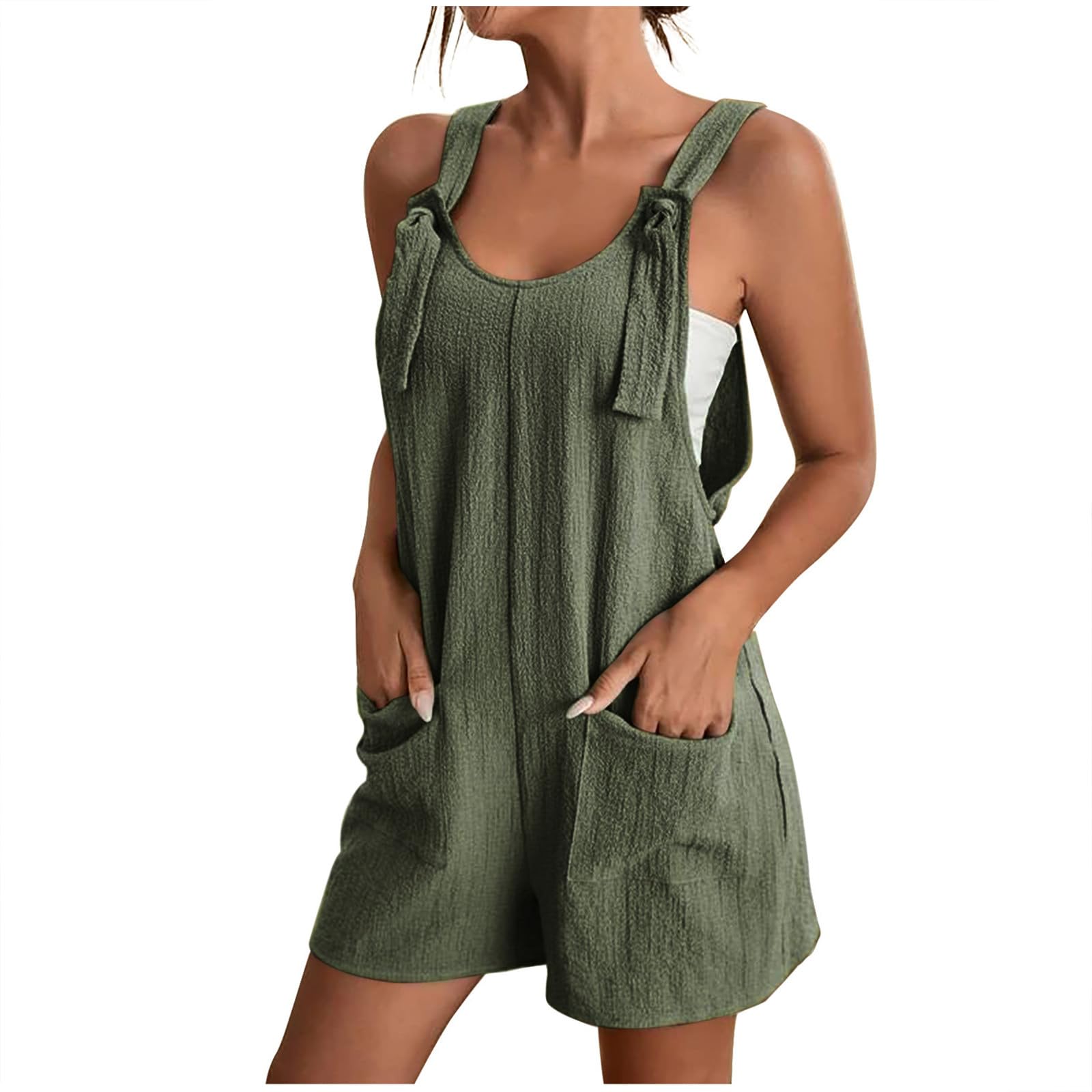 Firzero Women's Rompers 2024 - Trendy Summer Short Jumpsuit Overalls, Sleeveless Boho Suspenders Jumpsuit for Casual & Dressy Occasions | Perfect for Beach Outings, Music Festivals, and Summer Vacations