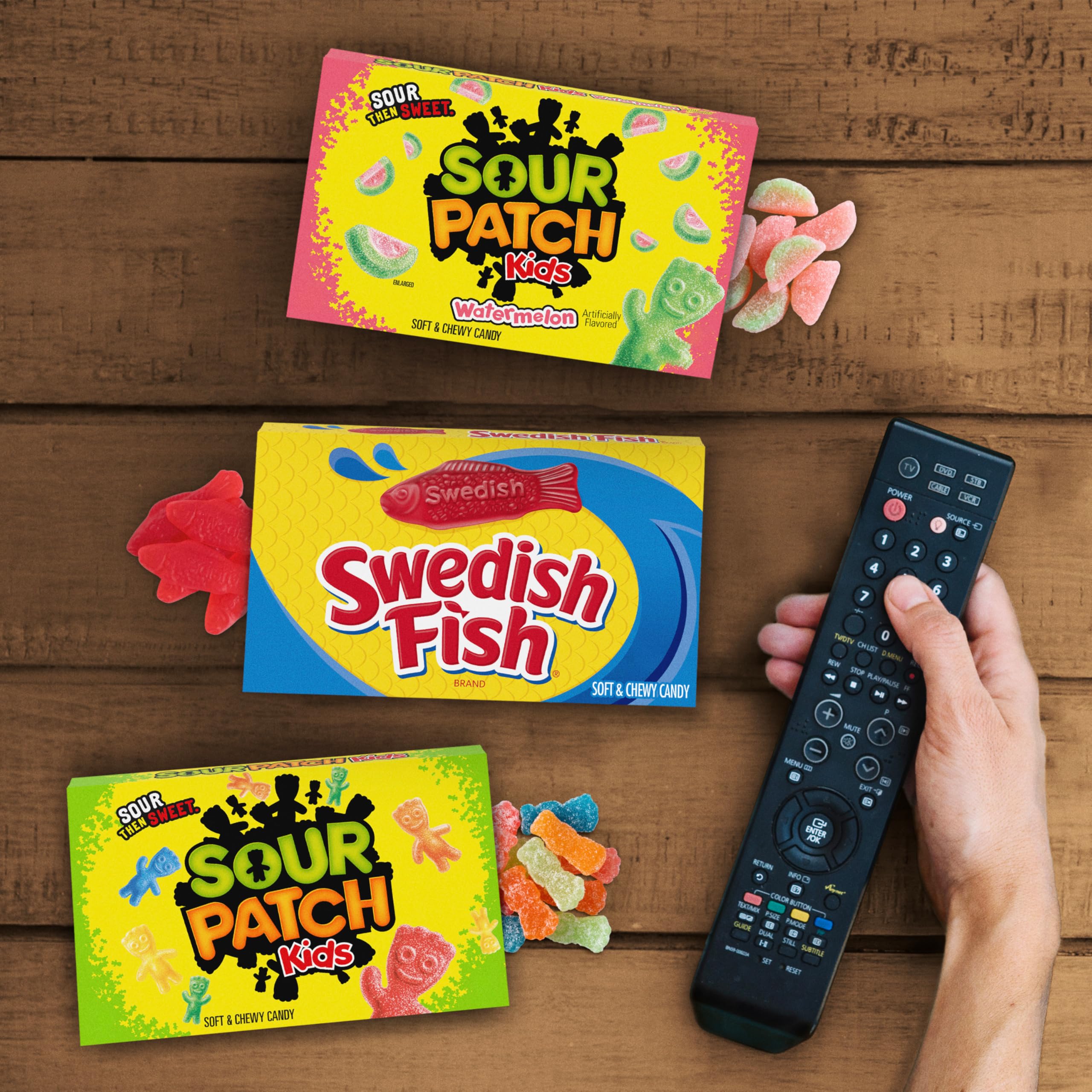 Sour Patch Kids & Swedish Fish Candy Variety Pack - 15 Movie Theater Boxes for Easter Gifting