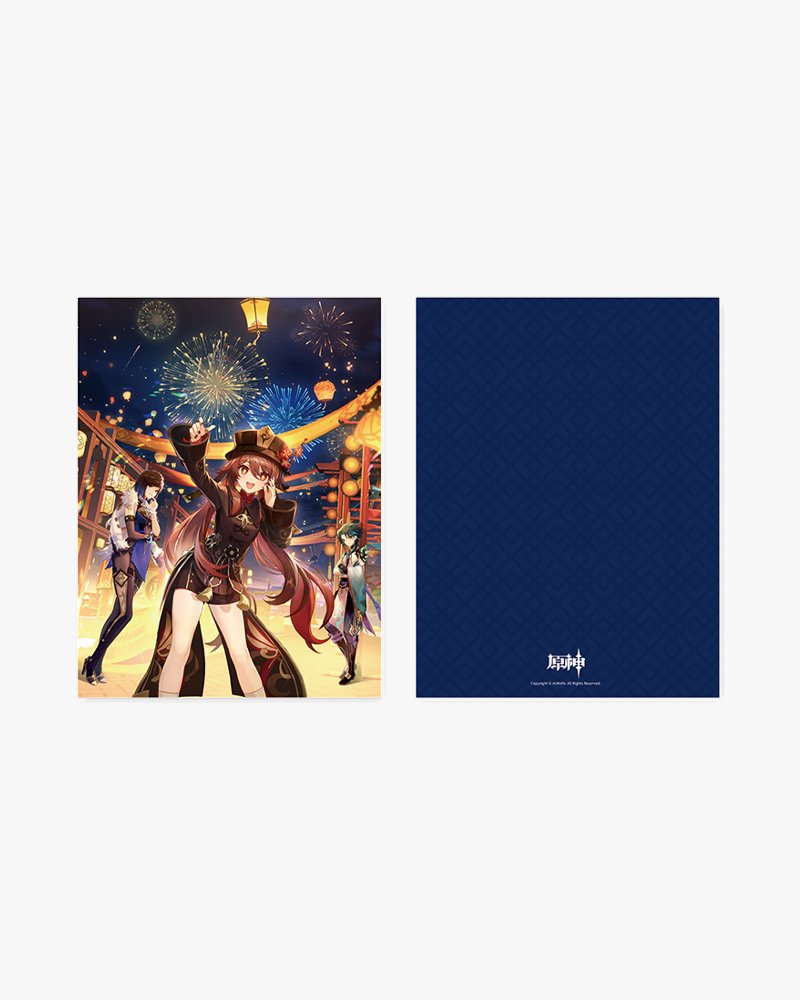 Genshin Impact Themed File Folder - Exquisite Night Design for Anime Fans | Perfect for Office, School & Gaming Organization
