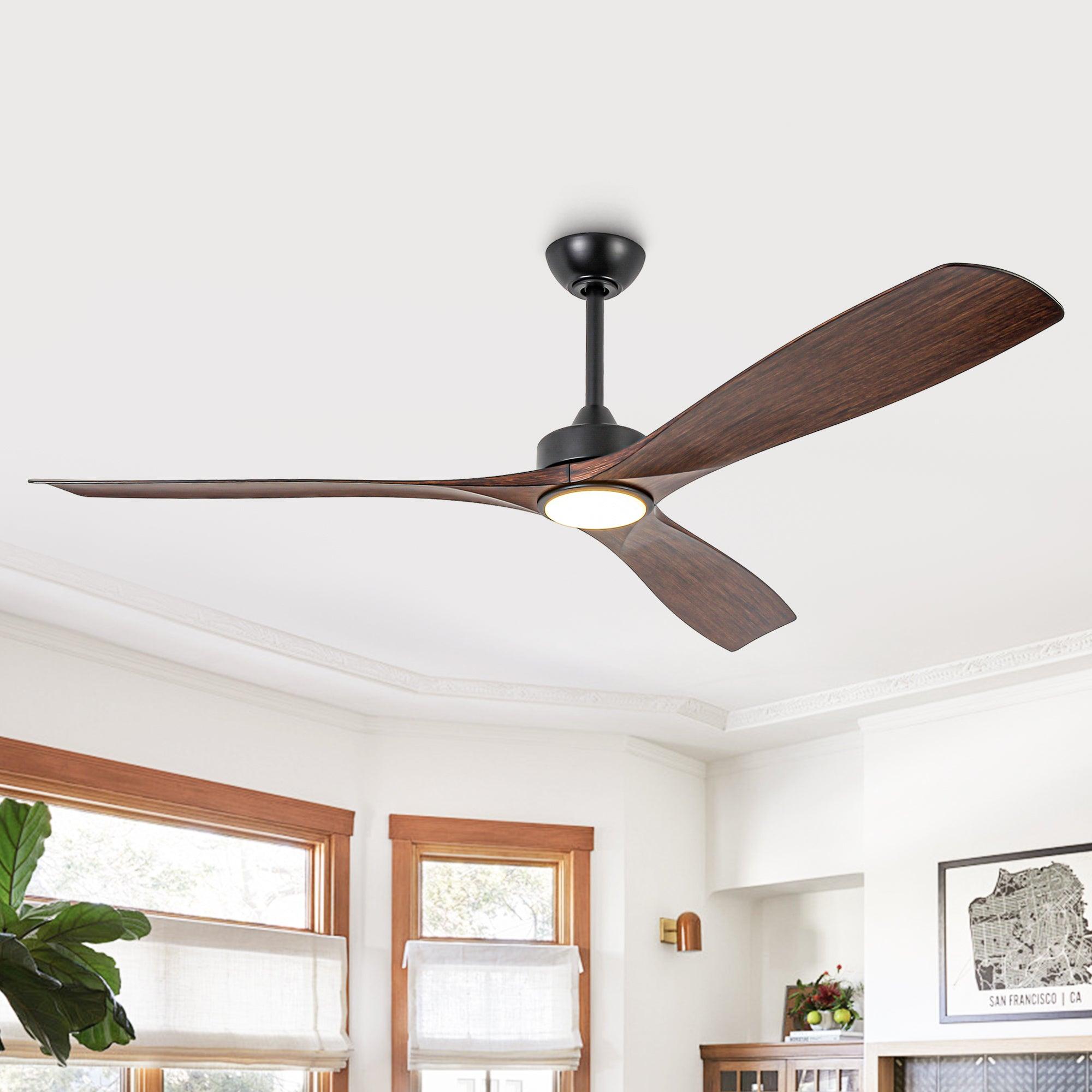 60 Inch Alexi DC Motor Modern Ceiling Fan with LED Light and Remote Control - Perfect for Living Room, Bedroom, and Office Spaces