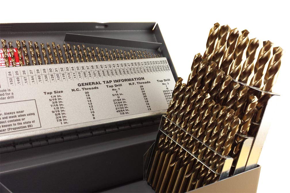 Drill Hog 115-Piece Cobalt M42 Drill Bit Set - Fractional, Letter & Number Sizes for Metal, Wood & Plastic | Perfect for DIY, Construction & Home Improvement Projects